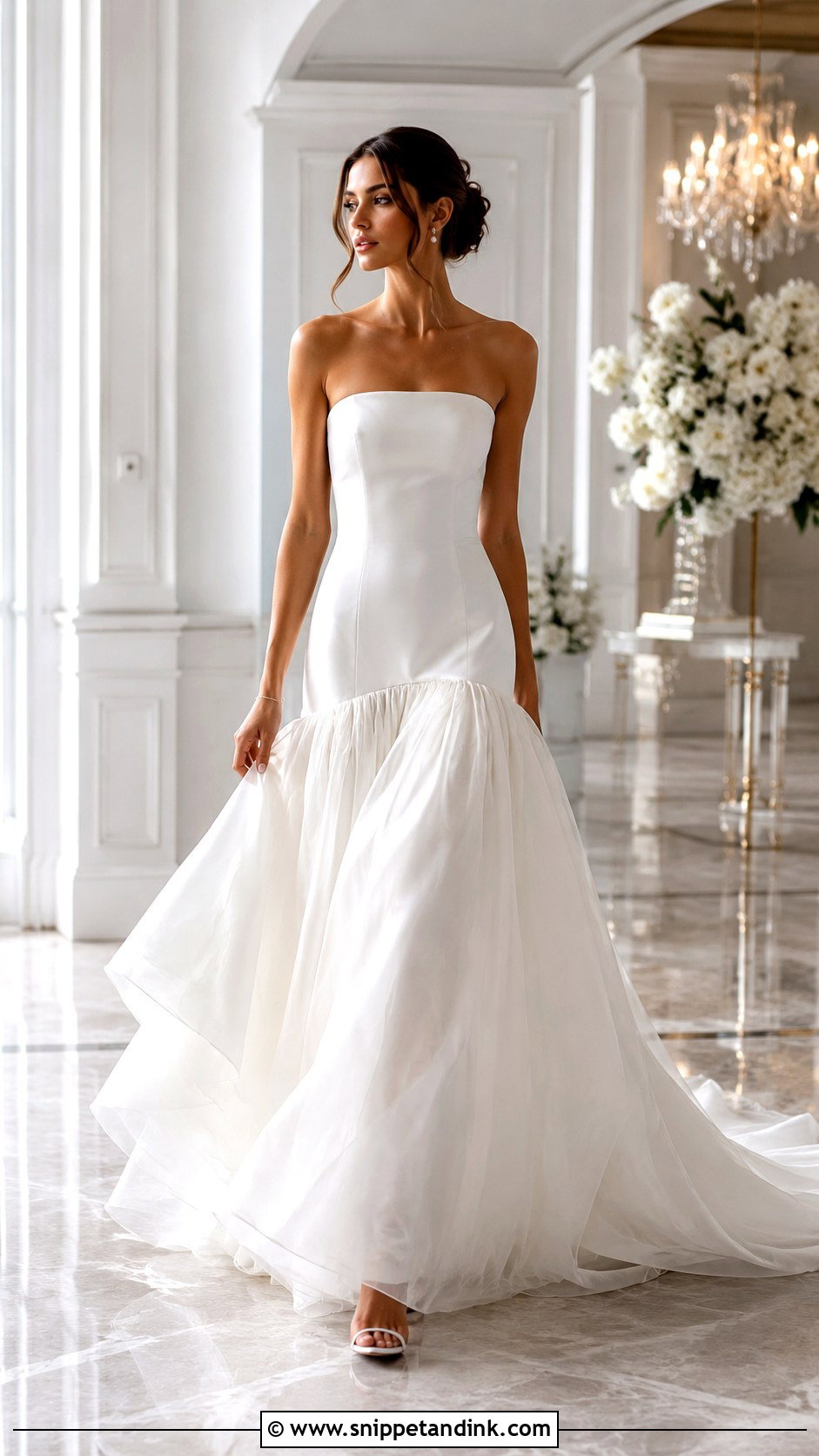 Drop Waist Organza Wedding Dress - Snippet and Ink - 30 Organza Wedding Dress Ideas