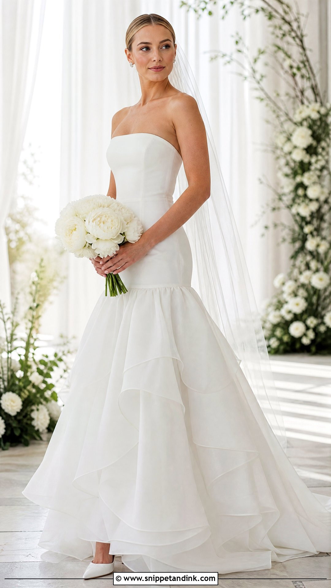 Drop Waist Organza Wedding Gown - Snippet and Ink - 25 Dropwaist Wedding Gown Ideas