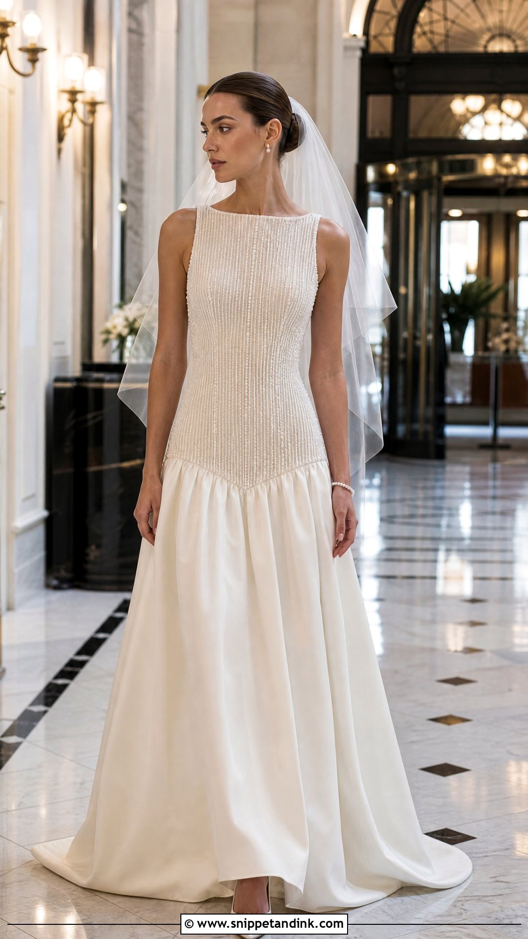 Drop Waist Pearl Wedding Dress - Snippet and Ink - 20 Vintage Pearl Wedding Dress Ideas