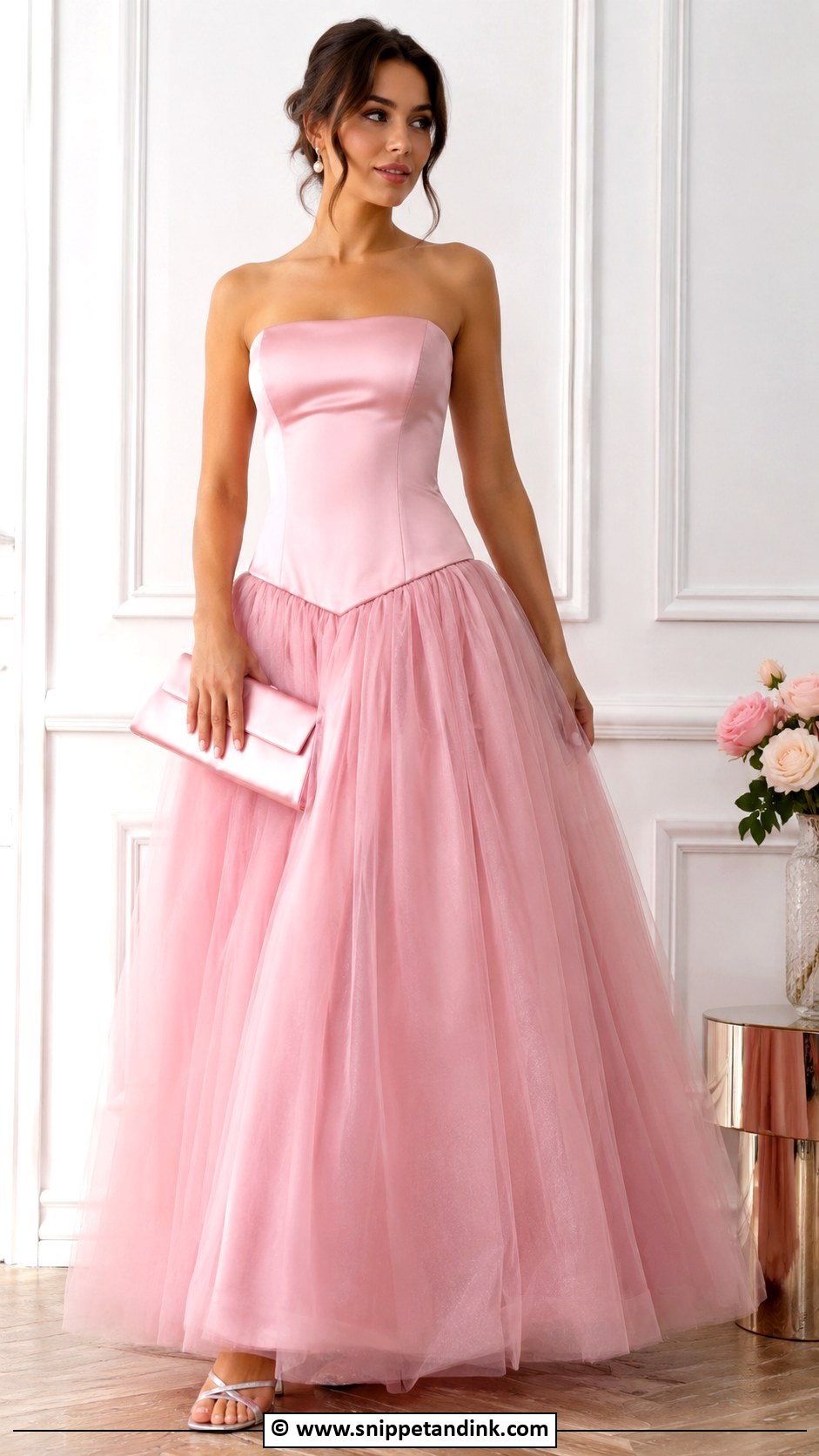 Drop Waist Pink Gown - Snippet and Ink - 25 Drop Waist Gown Ideas