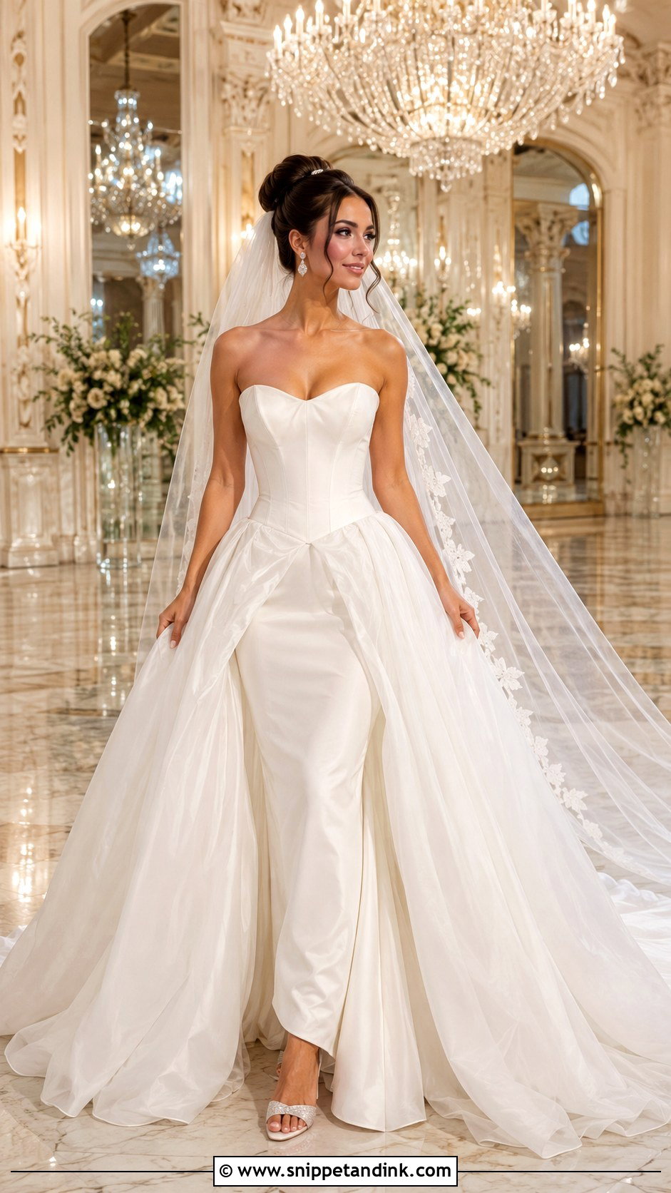 Drop Waist Princess Wedding Dress With Overskirt - Snippet and Ink - 20 Drop Waist Princess Wedding Dress Ideas