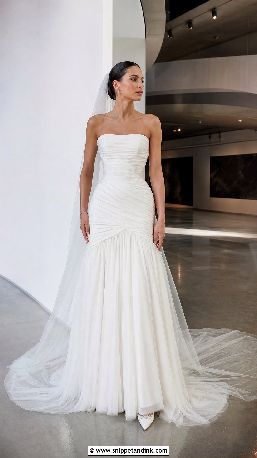 Drop Waist Ruched Wedding Dress - Snippet and Ink - 25 Ruched Wedding Dress Ideas
