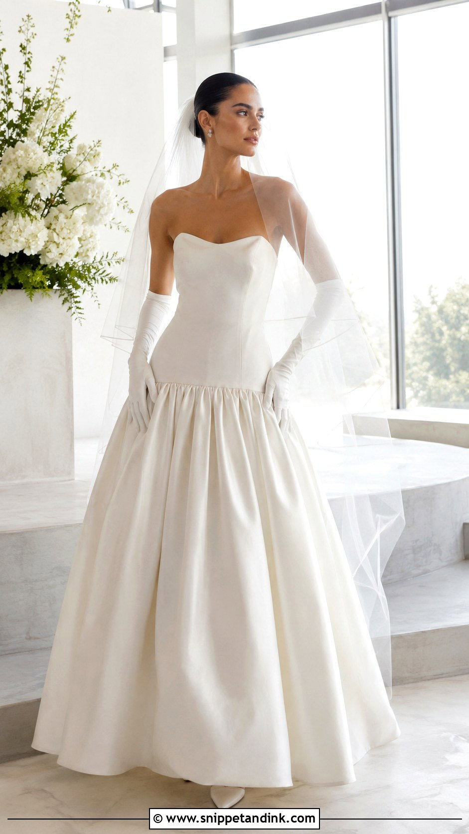 Drop Waist Satin Bridal Gown - Snippet and Ink - 20 2025 Bridal Gowns