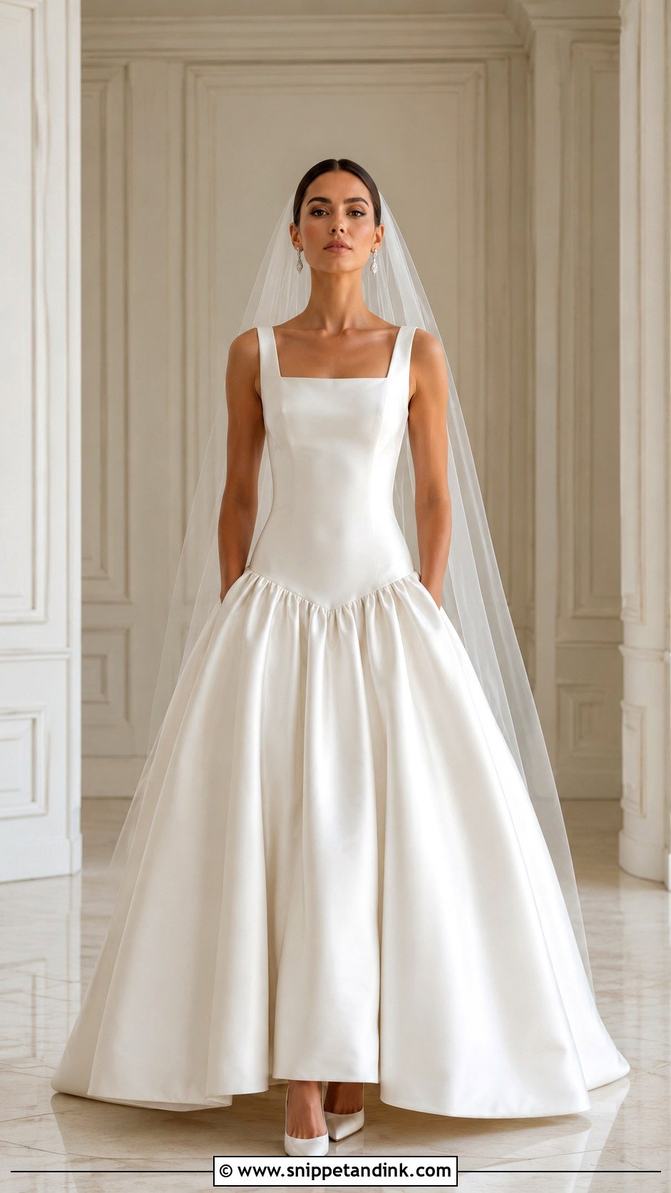 Drop Waist Satin Wedding Dress - Snippet and Ink - 20 Simple Unique Wedding Dresses