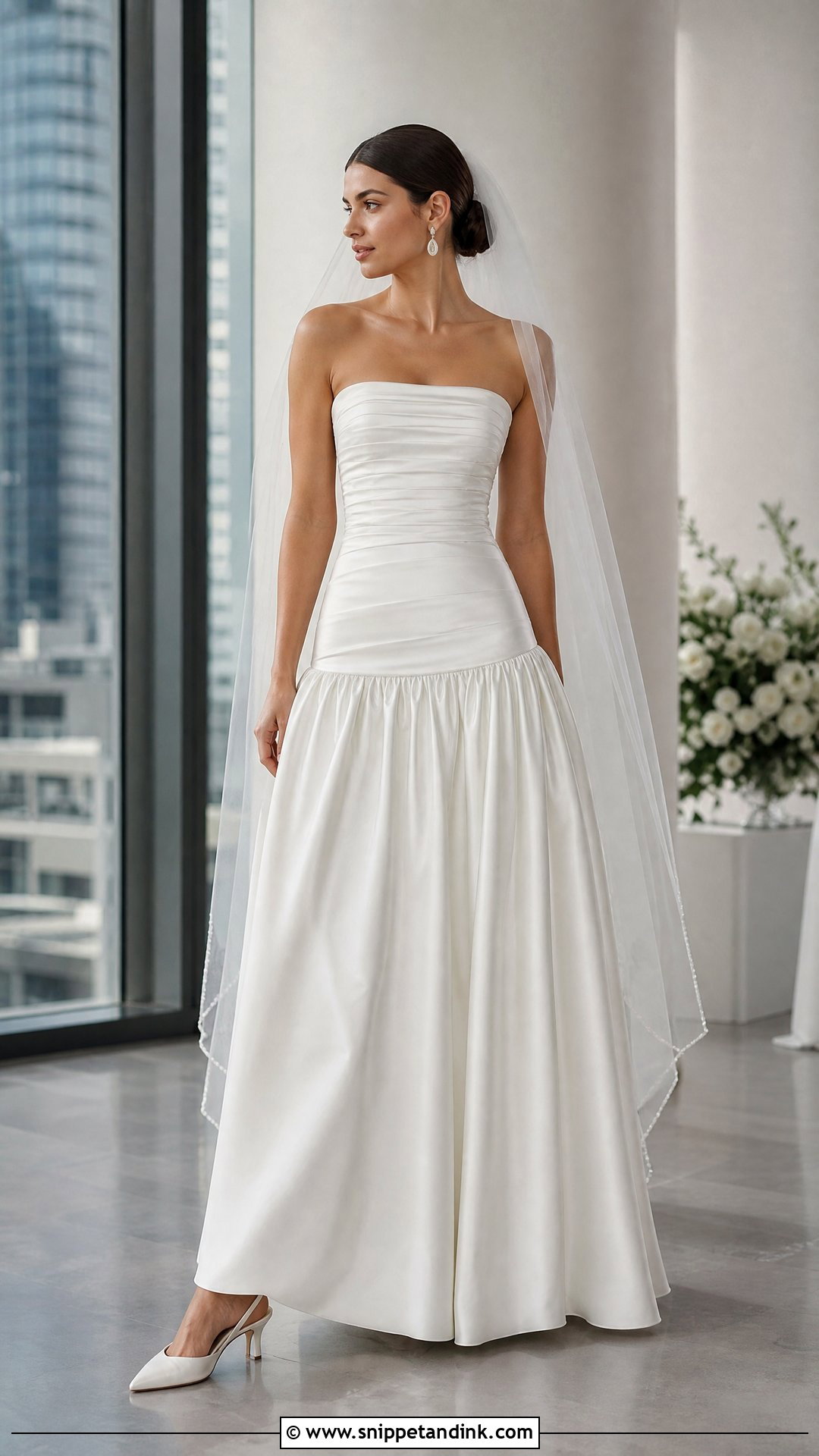 Drop Waist Satin Wedding Dress - Snippet and Ink - 20 Wedding Dress 2025 Bride Ideas