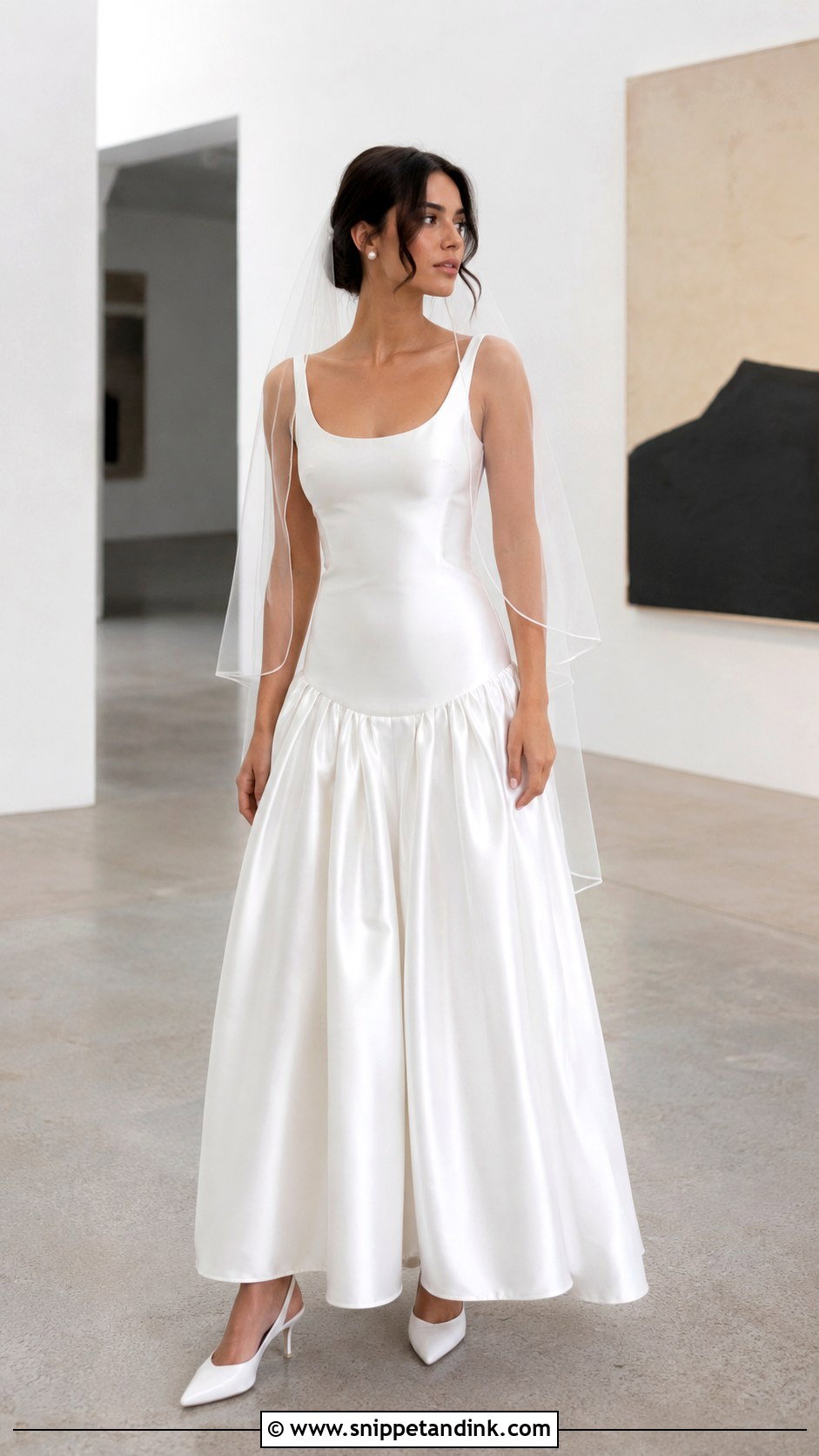 Drop Waist Satin Wedding Dress - Snippet and Ink - 20 Latest Wedding Dress Ideas