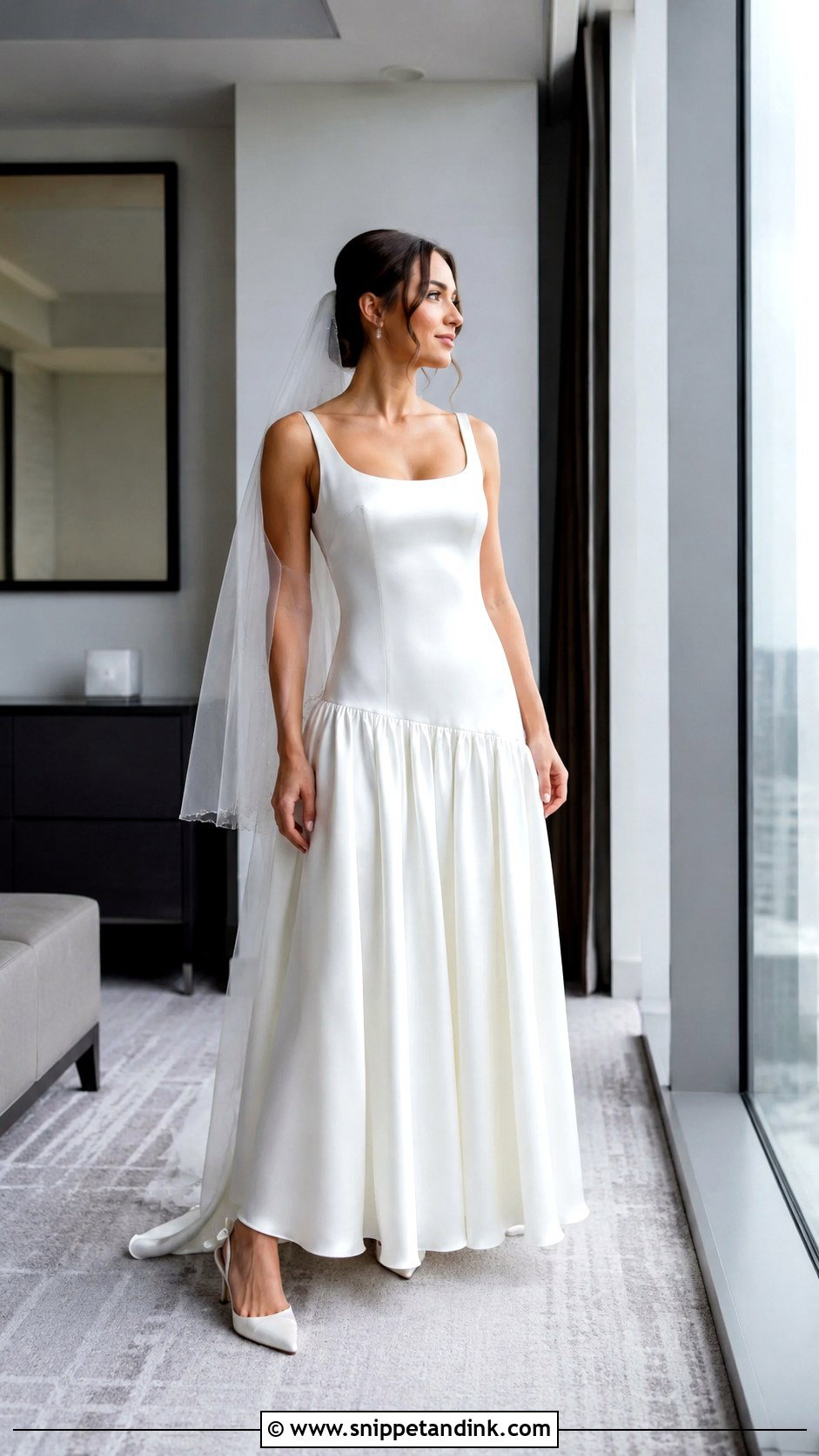 Drop Waist Satin Wedding Dress - Snippet and Ink - 20 Unique Wedding Dresses 2025