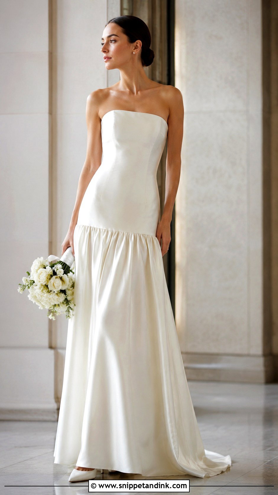 Drop Waist Satin Wedding Dress - Snippet and Ink - 25 Drop Waist Wedding Dresses