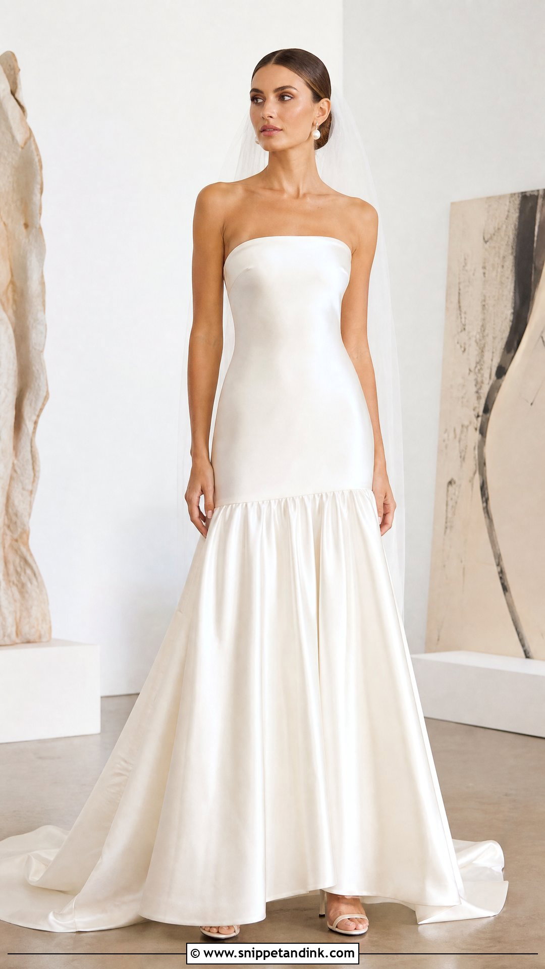 Drop Waist Satin Wedding Dress - Snippet and Ink - 25 Satin Bridal Gowns