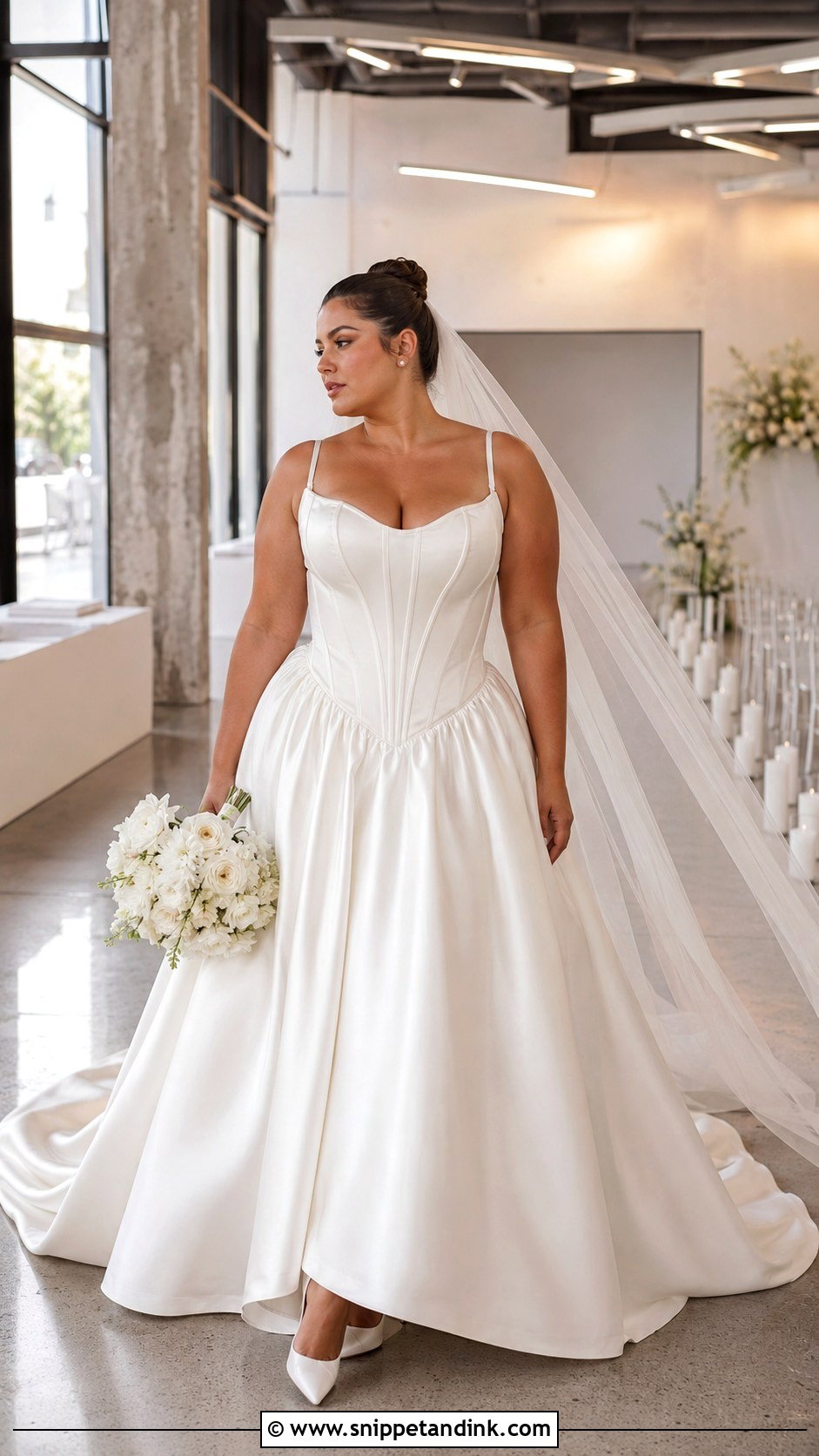 Drop Waist Satin Wedding Dress - Snippet and Ink - 20 Big Bust Wedding Dresses
