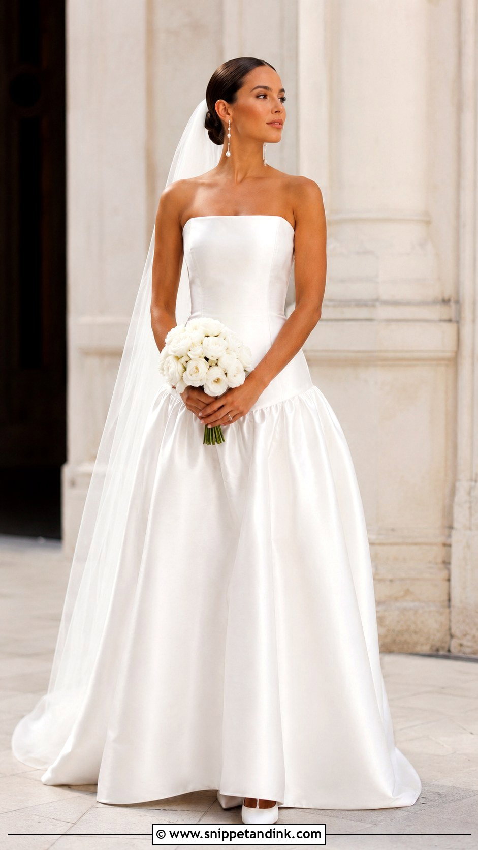 Drop Waist Satin Wedding Dress - Snippet and Ink - 20 Classy Modern Simple Wedding Dress Ideas
