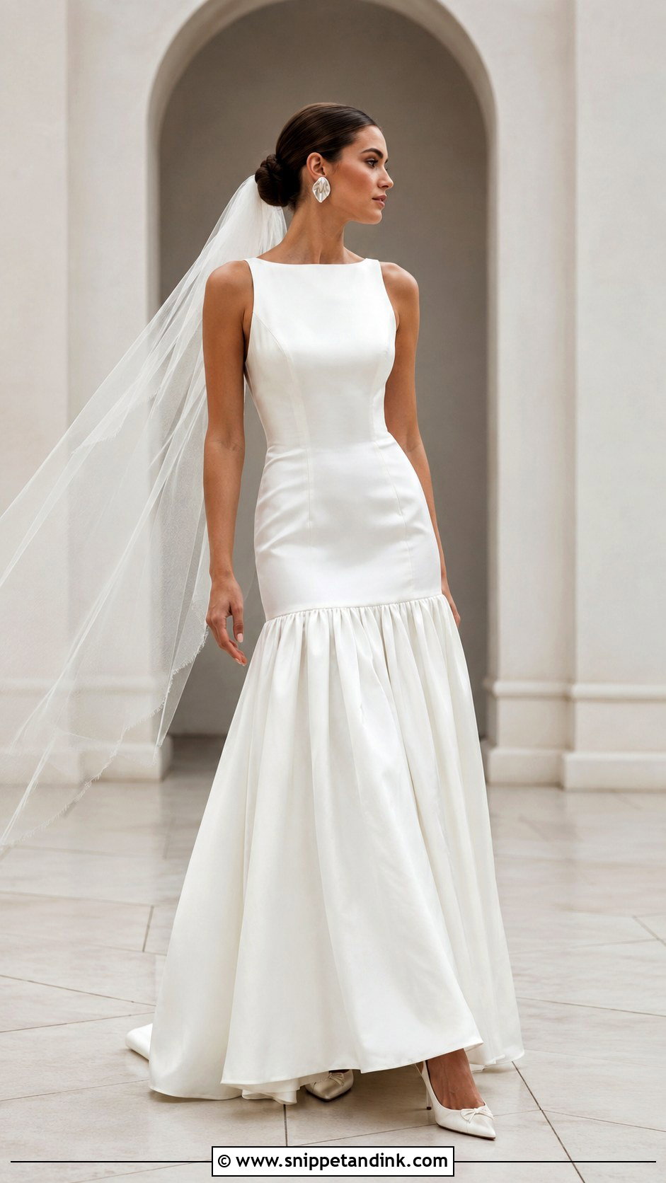 Drop Waist Satin Wedding Dress - Snippet and Ink - 20 Contemporary Wedding Dress Ideas