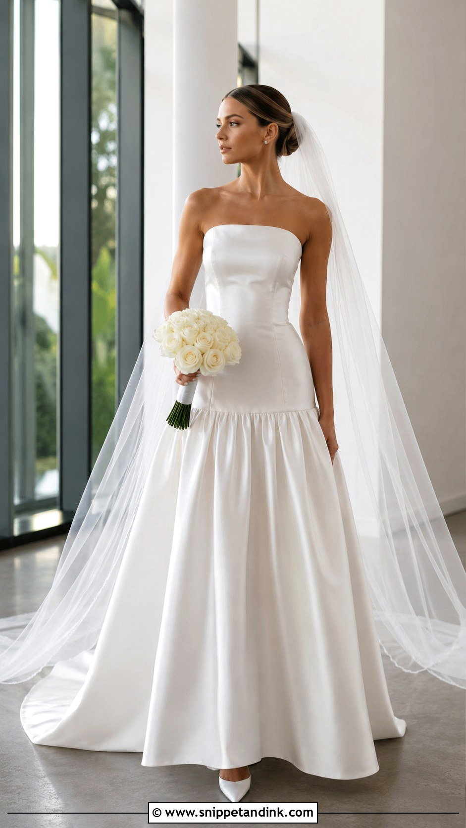 Drop Waist Satin Wedding Dress - Snippet and Ink - 20 Elegant Plain Wedding Dress Ideas