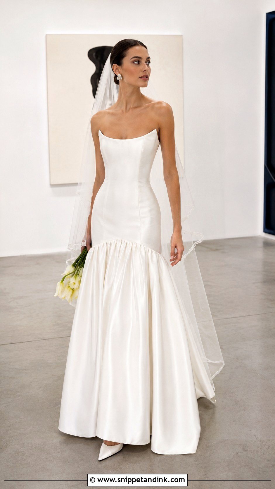 Drop Waist Satin Wedding Dress - Snippet and Ink - 20 Hot Wedding Dress Ideas