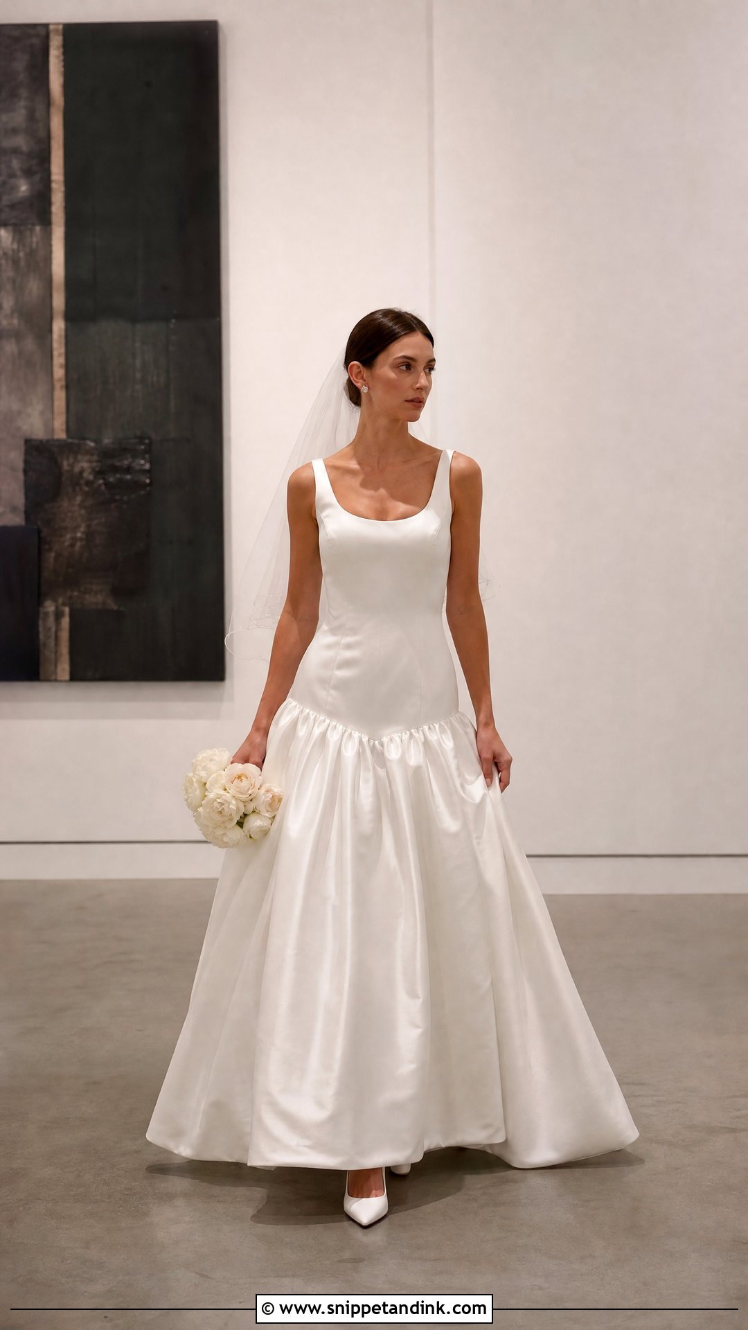 Drop Waist Satin Wedding Gown - Snippet and Ink - 20 Wedding Gown 2025 Ideas