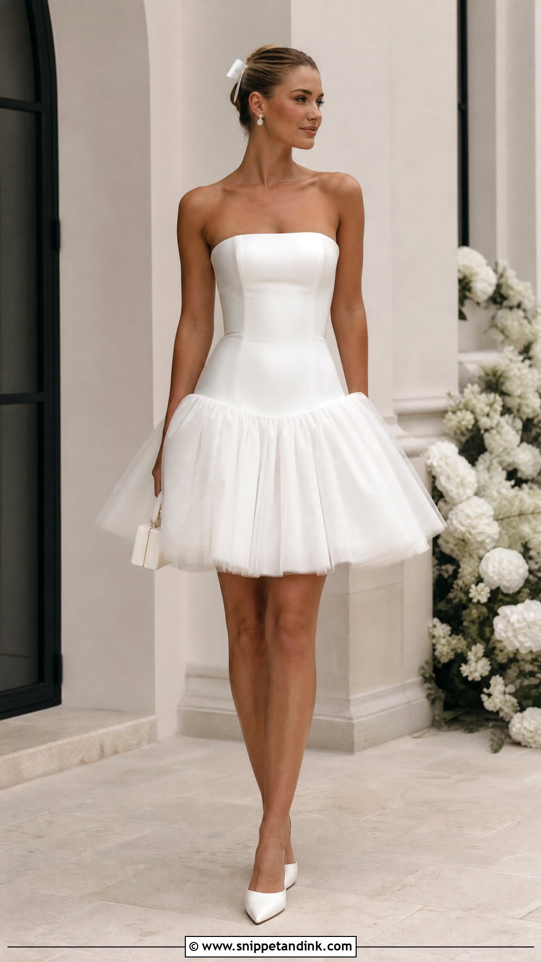 Drop Waist Short Tulle Wedding Dress - Snippet and Ink - 20 Short Tulle Wedding Dress Ideas