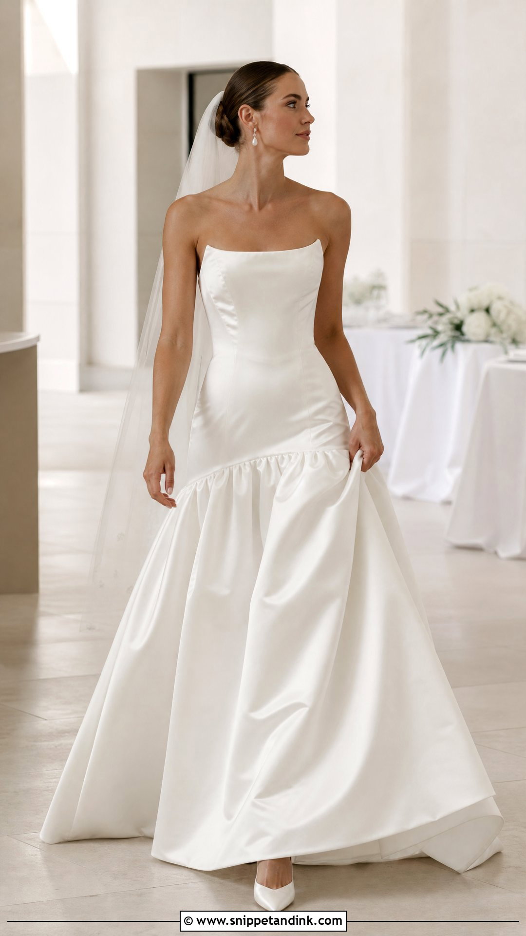 Drop Waist Silk Bridal Dress - Snippet and Ink - 20 Silk Bride Dress Ideas