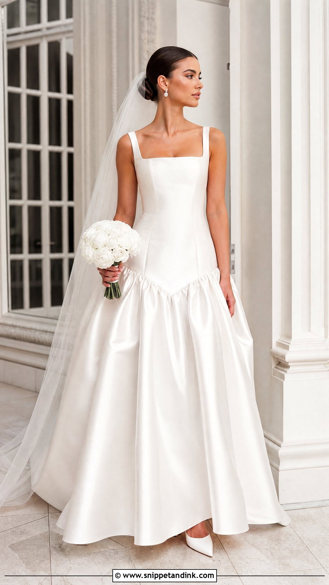 Drop Waist Sleeveless Wedding Dress - Snippet and Ink - 20 Wedding Dresses No Sleeves