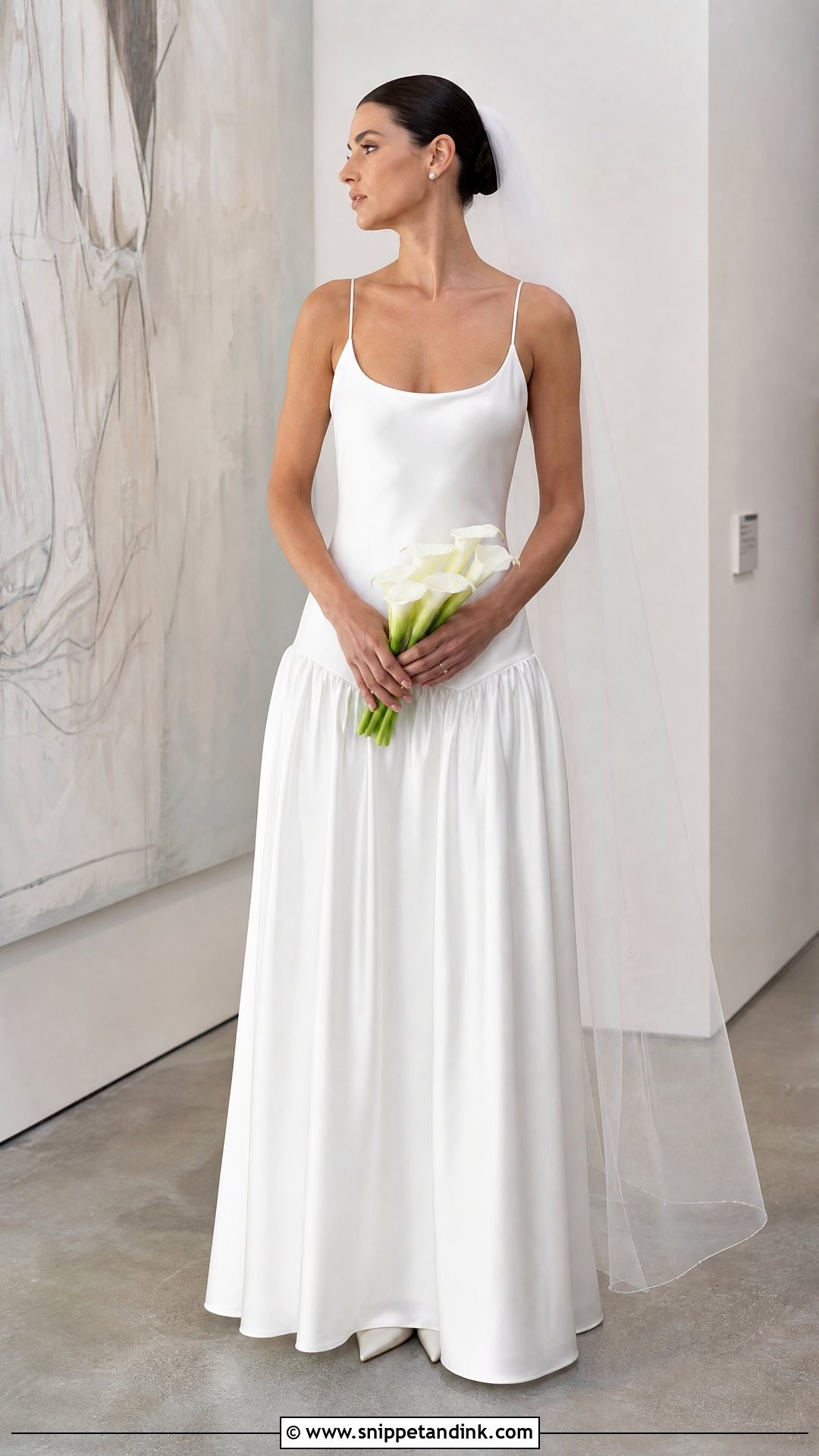 Drop Waist Spaghetti Strap Wedding Dress - Snippet and Ink - 20 Simple Spaghetti Strap Wedding Dress Ideas