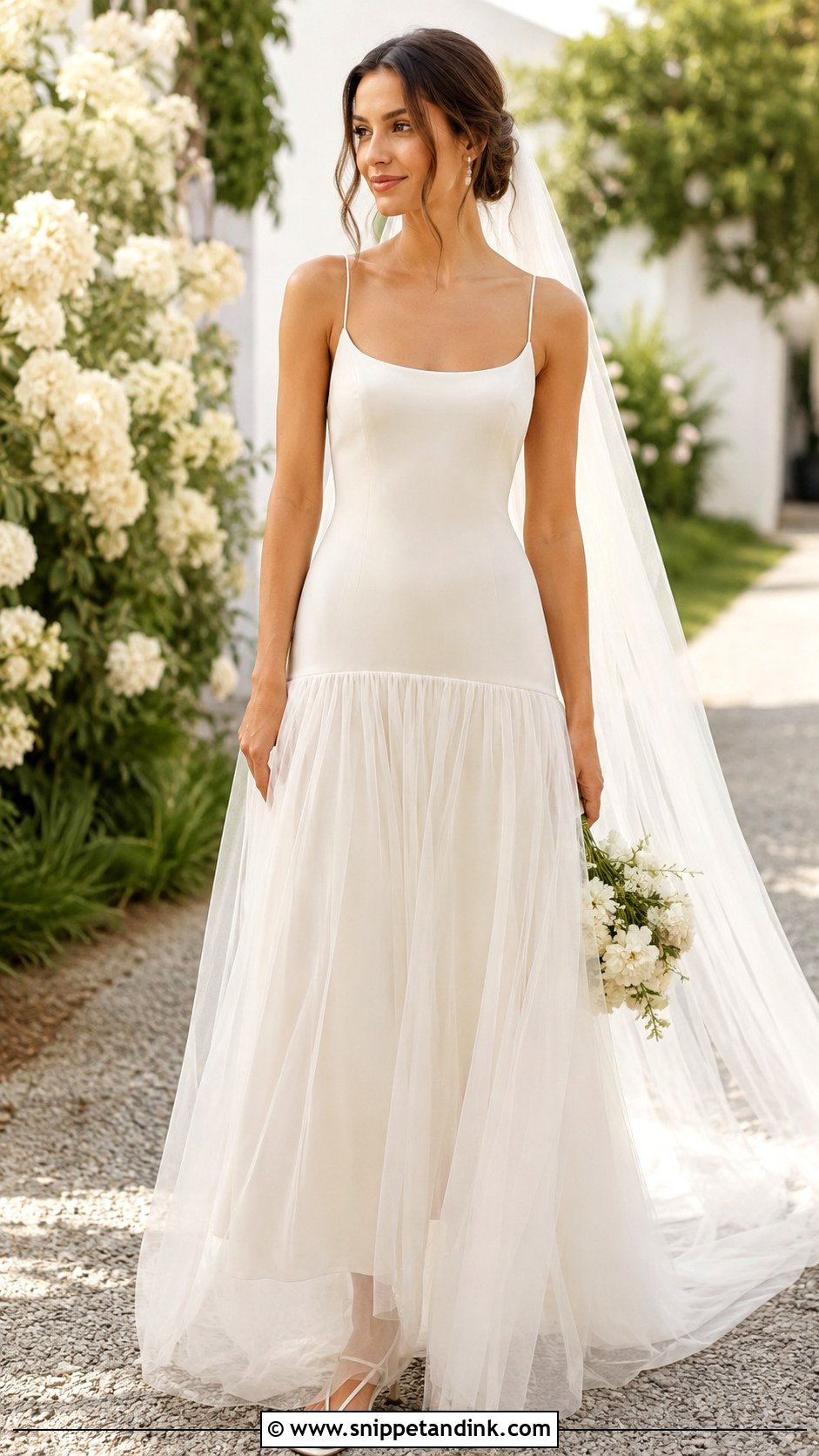 Drop Waist Spaghetti Strap Wedding Dress - Snippet and Ink - 25 Drop Waist Wedding Dresses