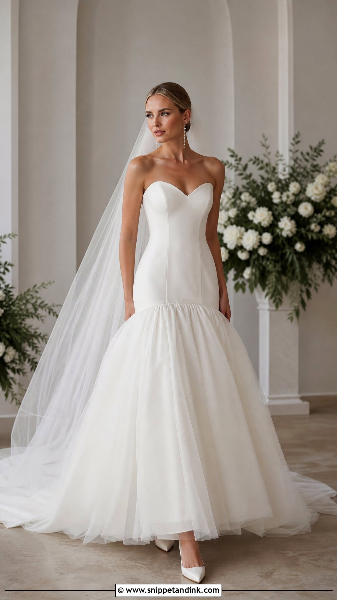 Drop Waist Strapless Sweetheart Wedding Dress - Snippet and Ink - 20 Strapless Sweetheart Wedding Dress Ideas
