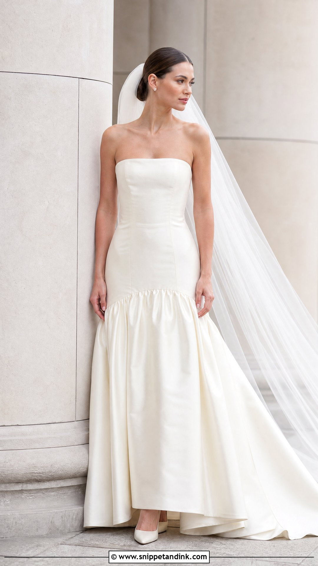 Drop Waist Strapless Wedding Dress - Snippet and Ink - 25 Simple Strapless Wedding Dress Ideas