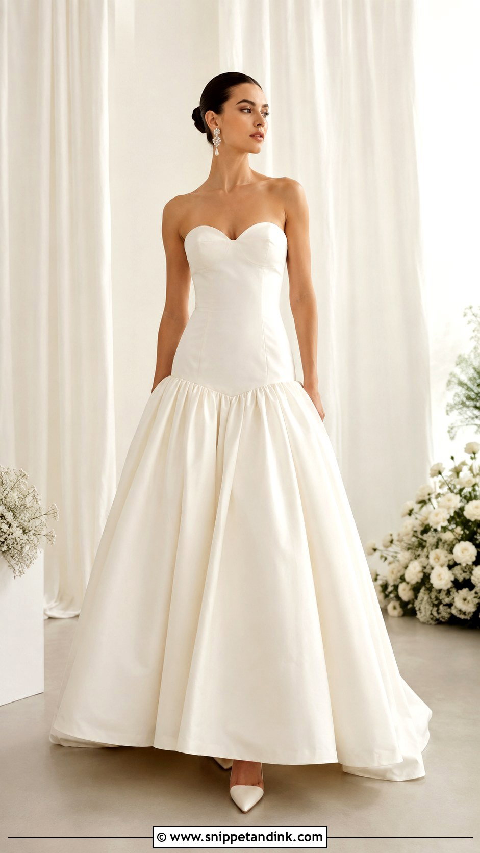 Drop Waist Strapless Wedding Dress - Snippet and Ink - 25 Drop Waist Wedding Dresses