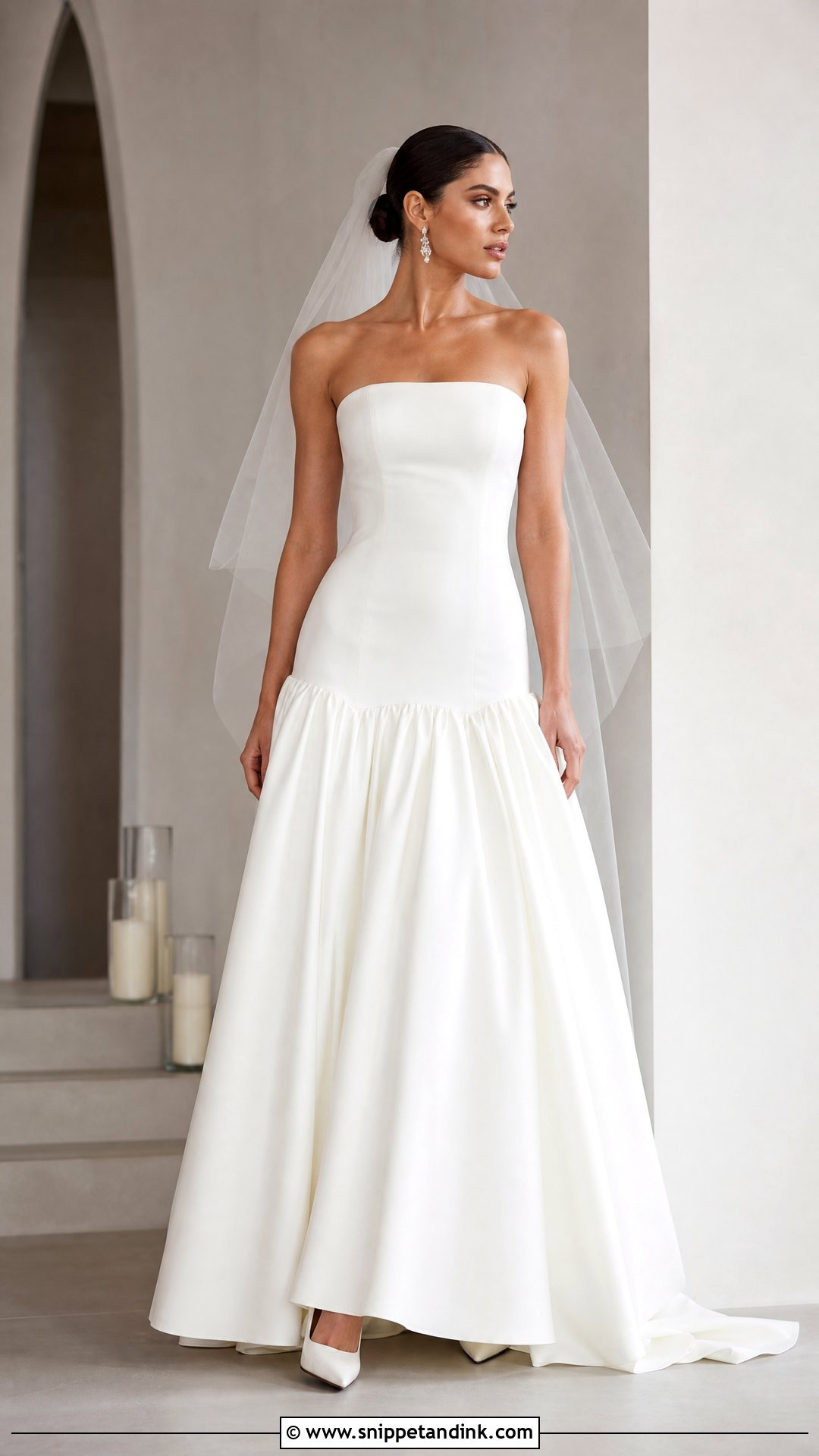 Drop Waist Strapless Wedding Gown - Snippet and Ink - 25 Dropwaist Wedding Gown Ideas