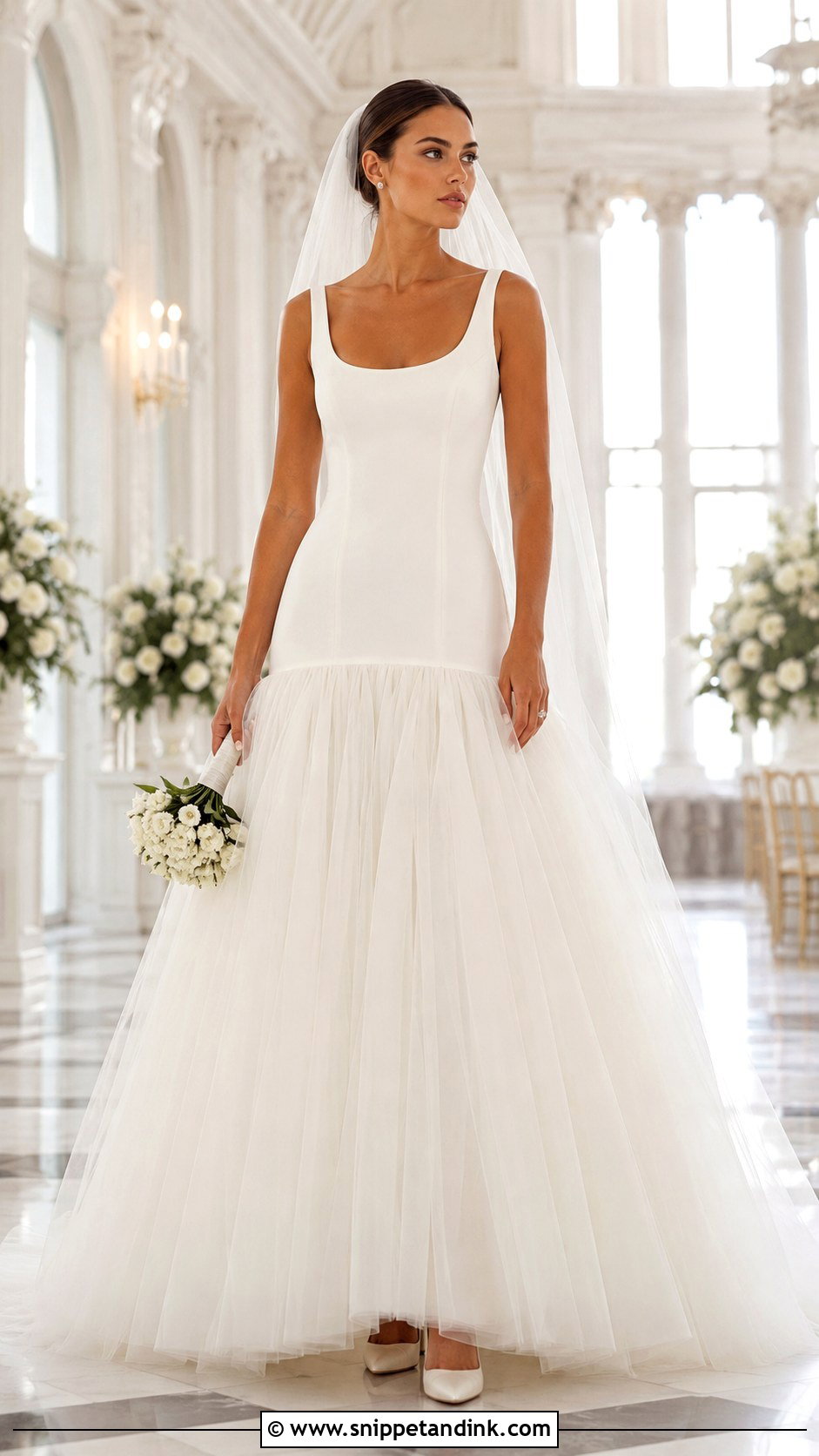 Drop Waist Tulle Wedding Dress - Snippet and Ink - 20 Elegant Romantic Wedding Dresses