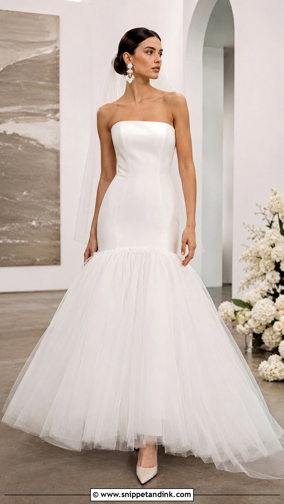 Drop Waist Tulle Wedding Dress - Snippet and Ink - 20 Fluffy Wedding Dresses