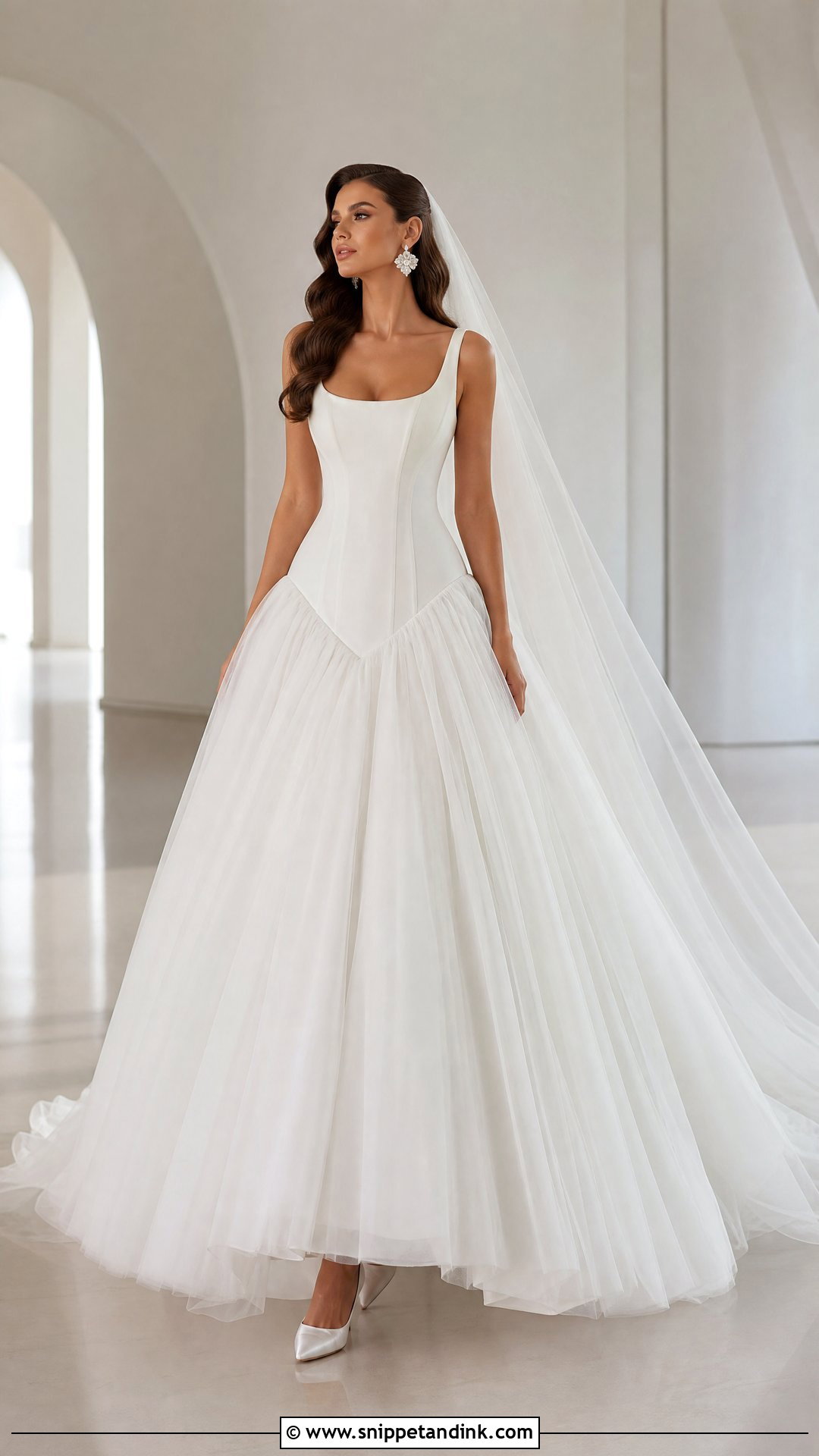 Drop Waist Tulle Wedding Dress Ballgown - Snippet and Ink - 20 Tulle Wedding Dress Ballgown Ideas