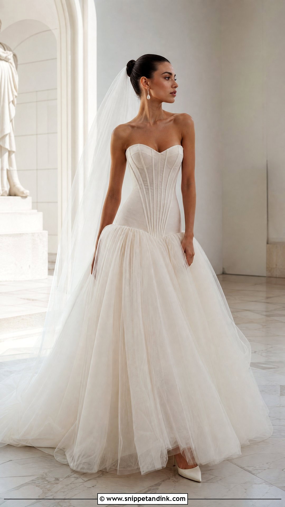 Drop Waist Tulle Wedding Gown - Snippet and Ink - 25 Tulle Wedding Gown Ideas