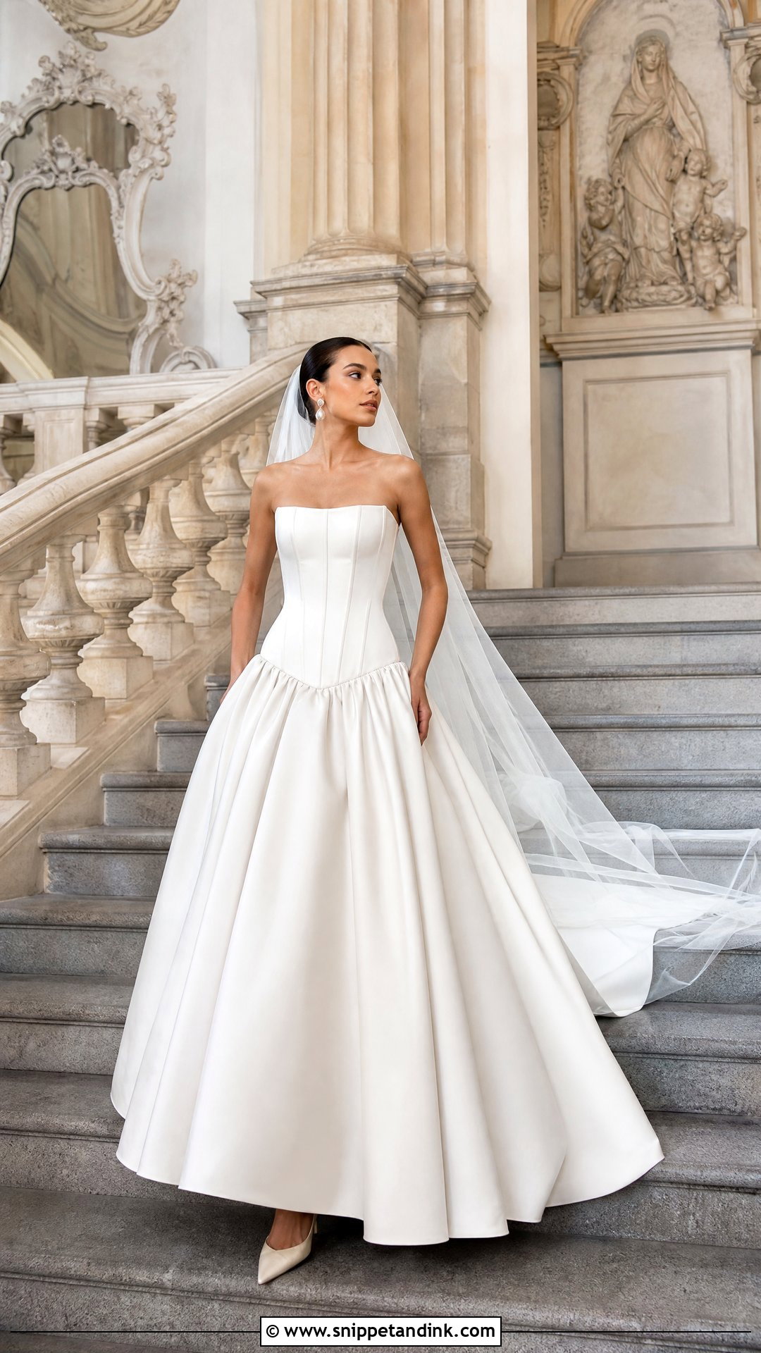 Drop Waist Tuscan Wedding Dress - Snippet and Ink - 20 Tuscan Wedding Dress Ideas