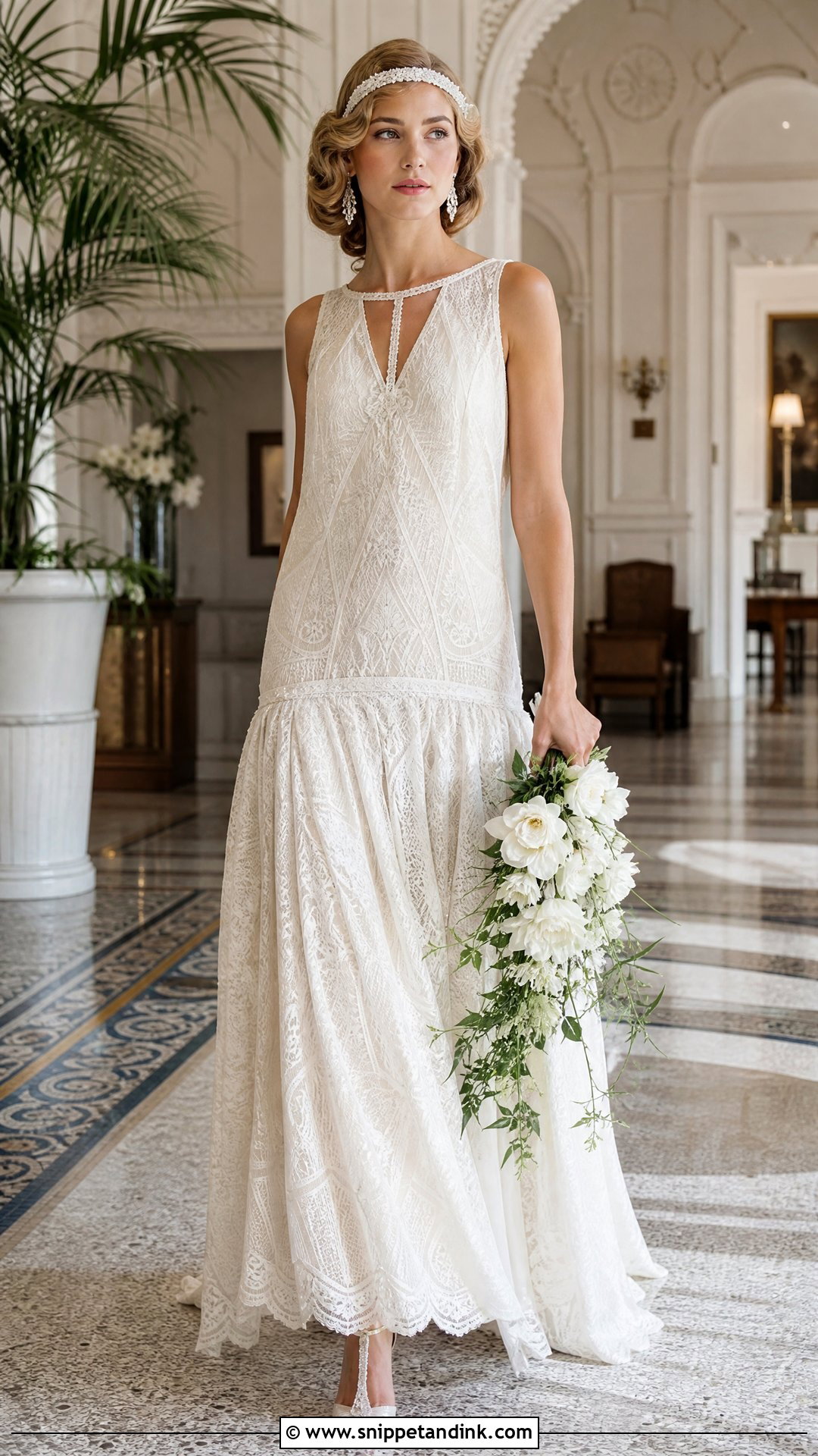 Drop Waist Vintage Bohemian Lace Wedding Dress - Snippet and Ink - 20 Vintage Bohemian Lace Wedding Dress Ideas