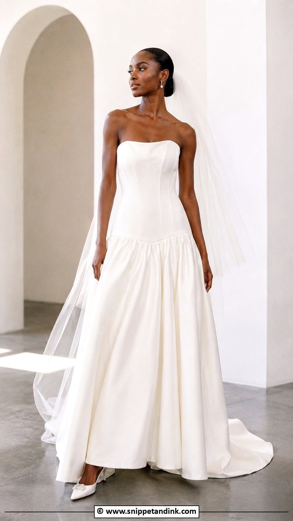 Drop Waist Wedding Dress - Snippet and Ink - 30 Wedding Dresses Black Women