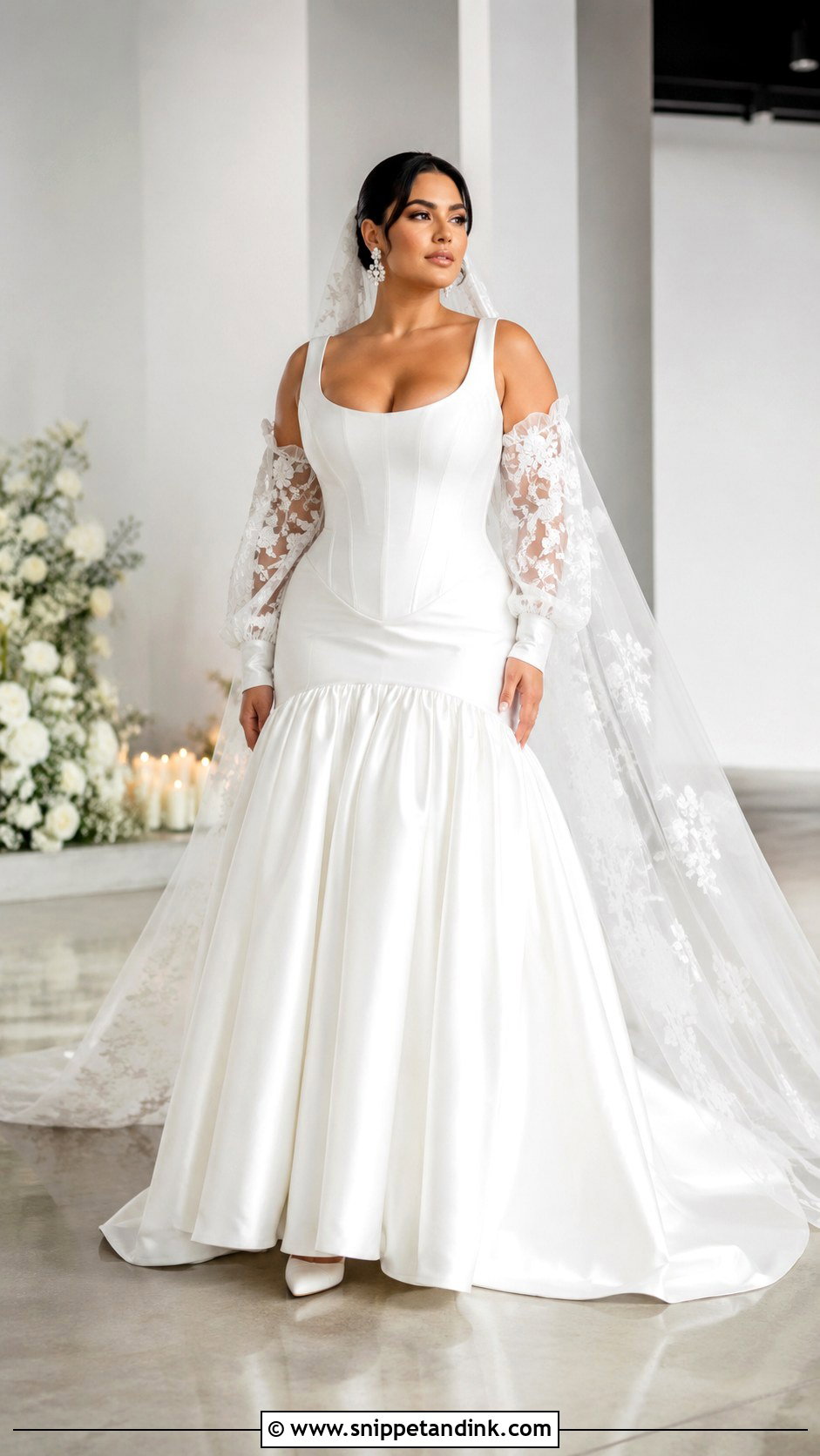 Drop Waist Wedding Dress - Snippet and Ink - 20 Wedding Dresses for Curvy Women