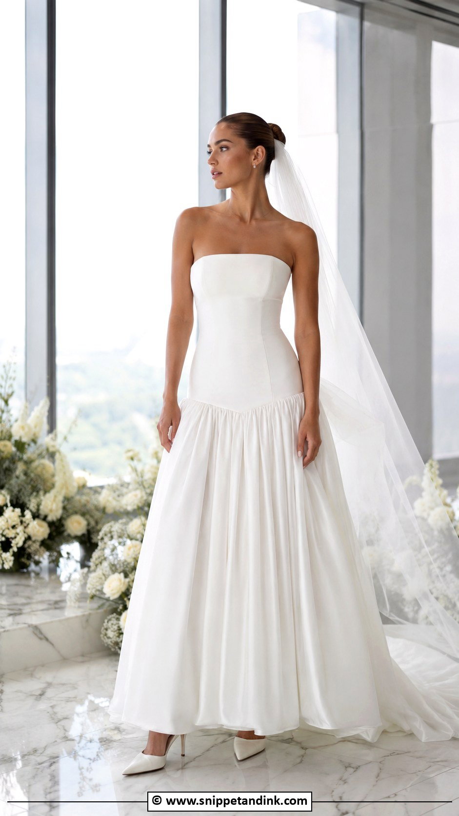 Drop Waist Wedding Dress Look - Snippet and Ink - 30 Wedding Look Ideas