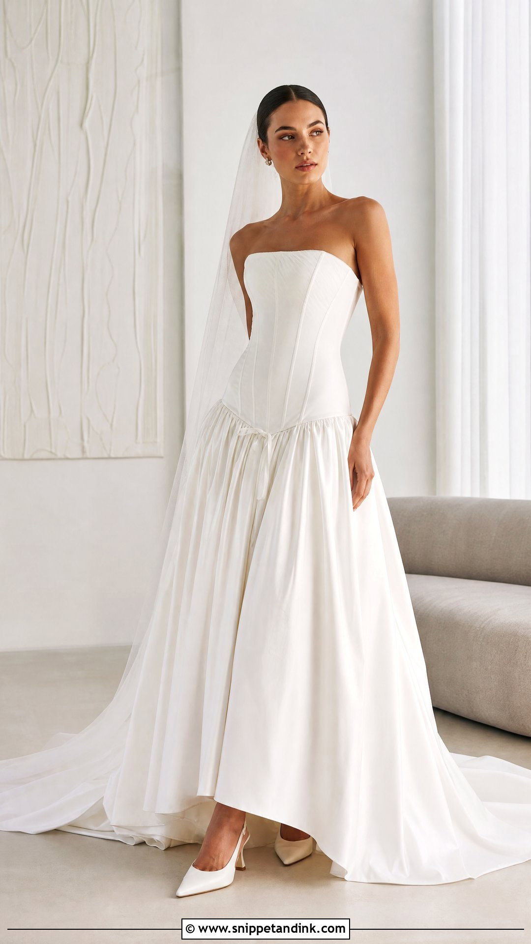 Drop Waist Wedding Dress Outfit - Snippet and Ink - 25 Wedding Day Outfit Ideas