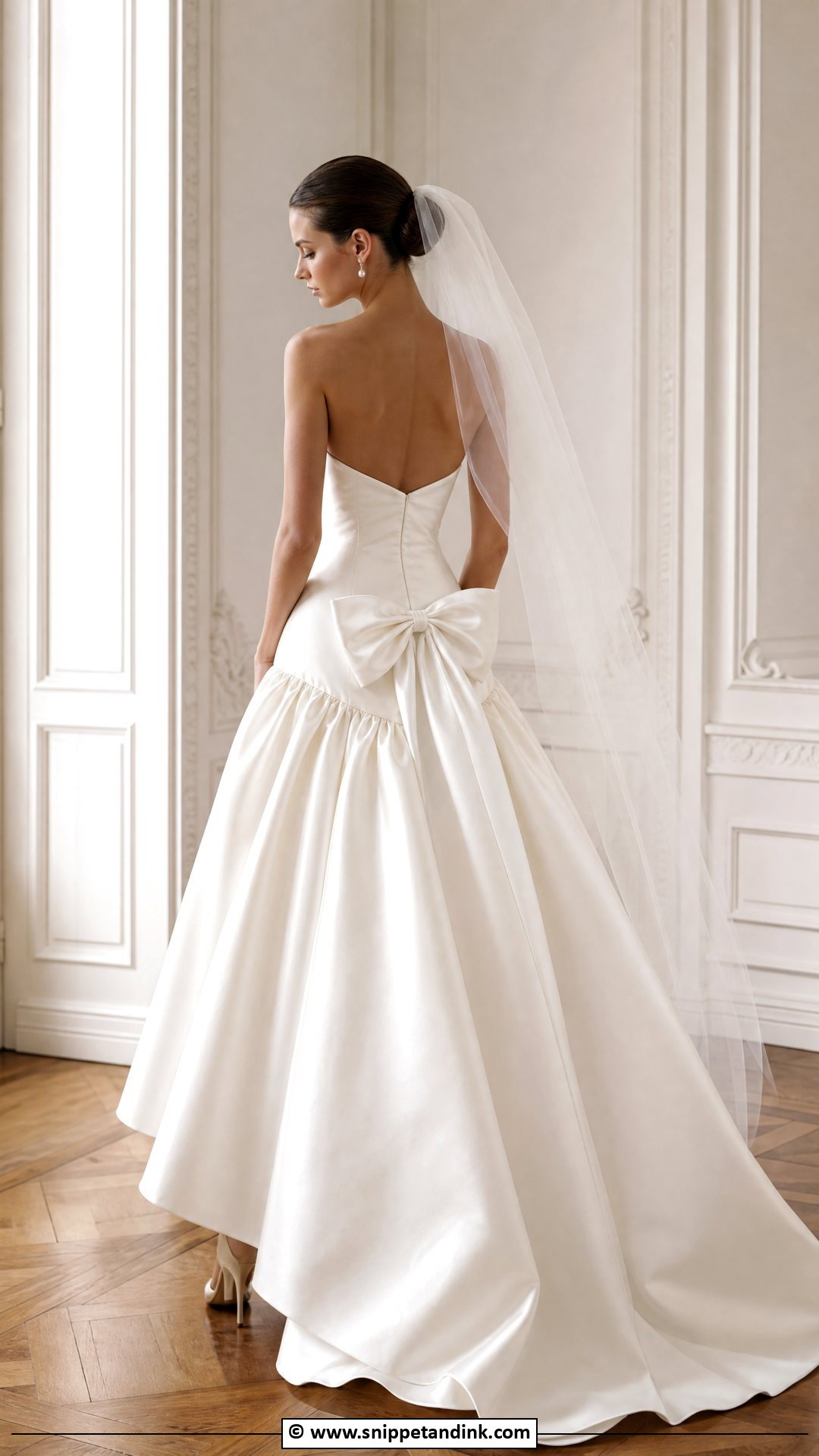 Drop Waist Wedding Dress With Bow Back - Snippet and Ink - 35 Drop Waist Wedding Dress Ideas