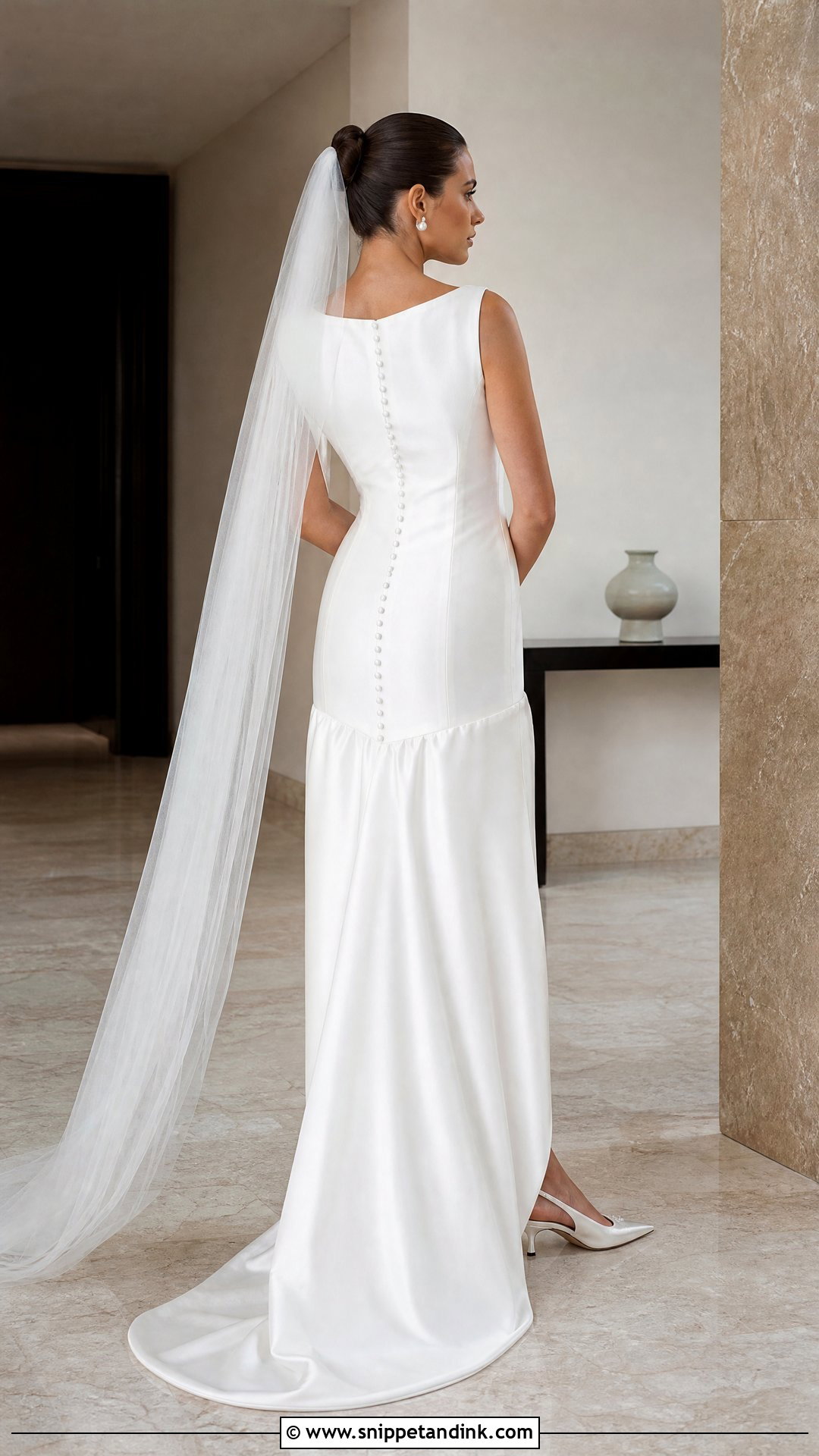 Drop Waist Wedding Dress With Button Back - Snippet and Ink - 20 Wedding Dress Buttons Down Back Ideas