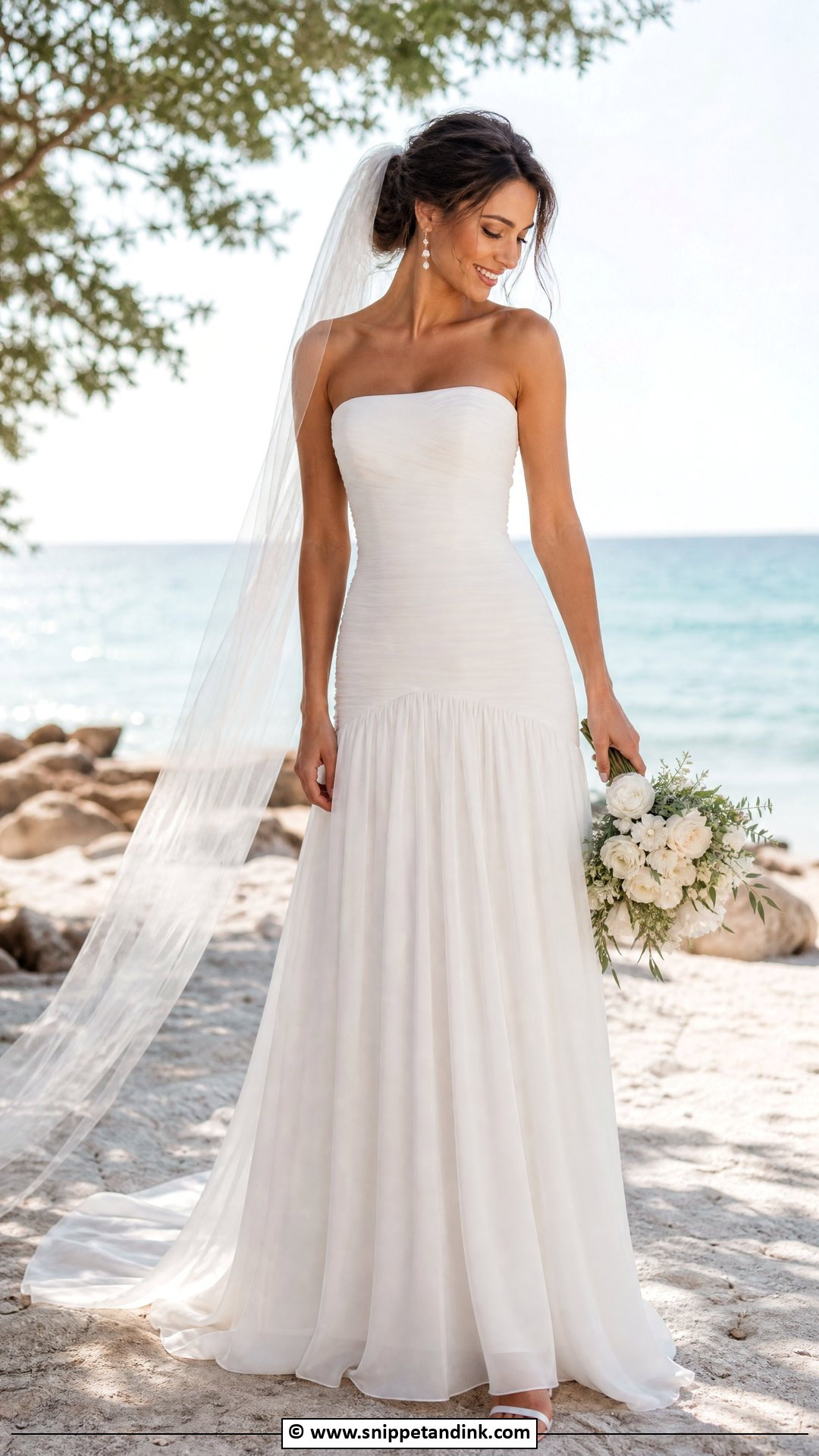 Drop Waist Wedding Dress With Chiffon Skirt - Snippet and Ink - 35 Drop Waist Wedding Dress Ideas