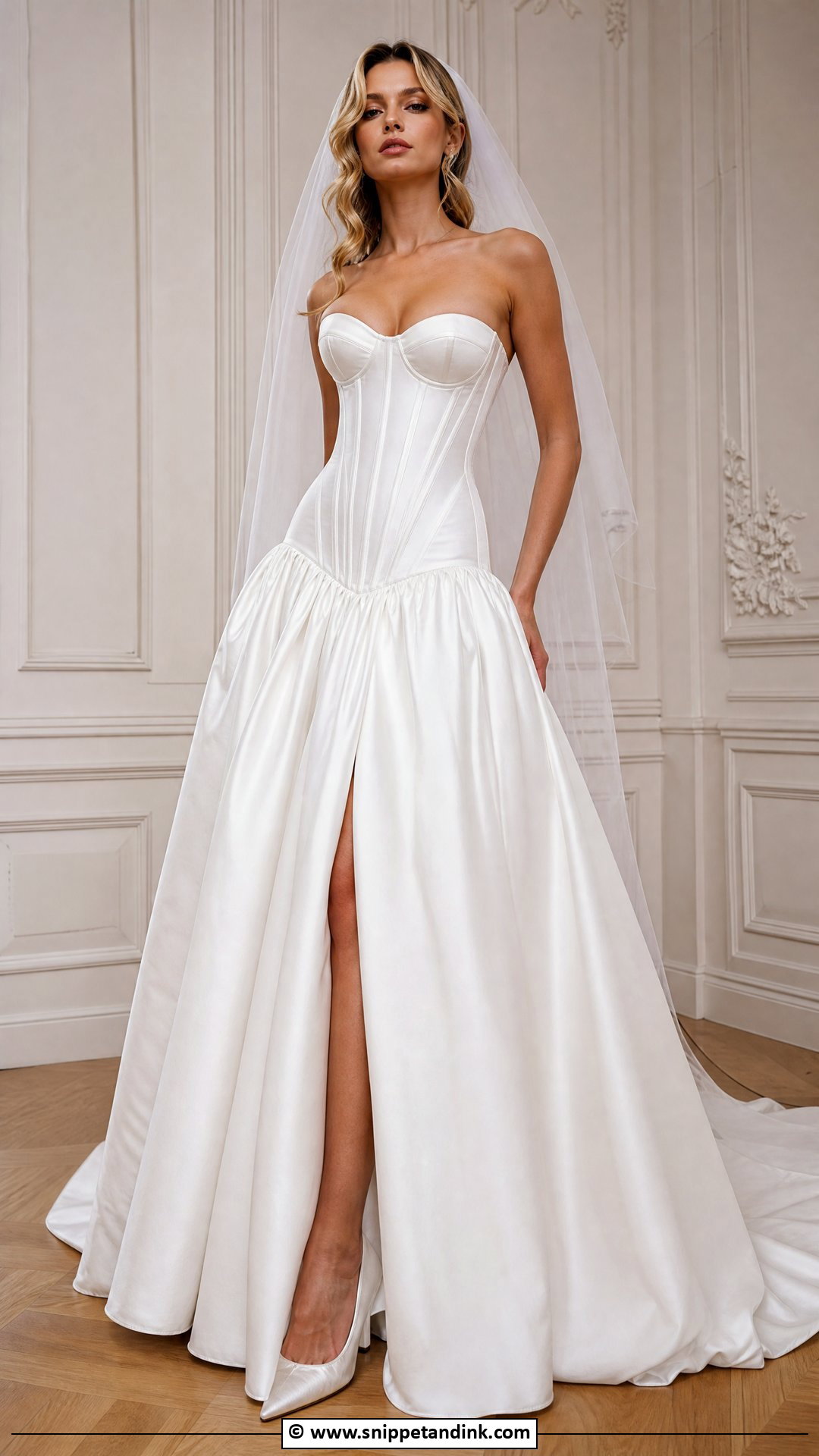 Drop Waist Wedding Dress With Corset Bodice - Snippet and Ink - 35 Drop Waist Wedding Dress Ideas