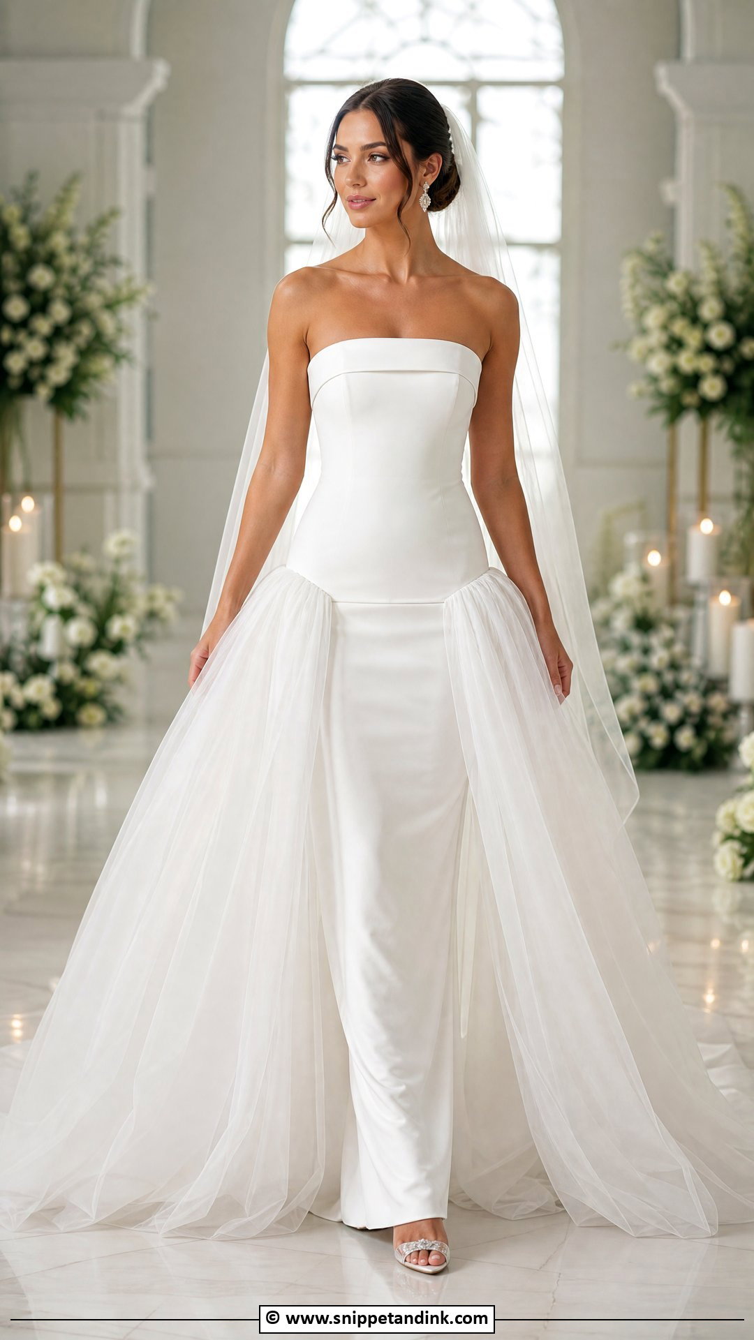 Drop Waist Wedding Dress With Detachable Overskirt - Snippet and Ink - 35 Drop Waist Wedding Dress Ideas