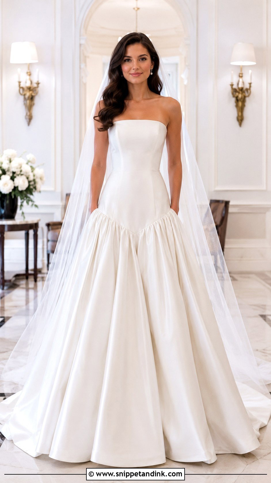 Drop Waist Wedding Dress With Full Skirt - Snippet and Ink - 20 Dramatic Wedding Dresses