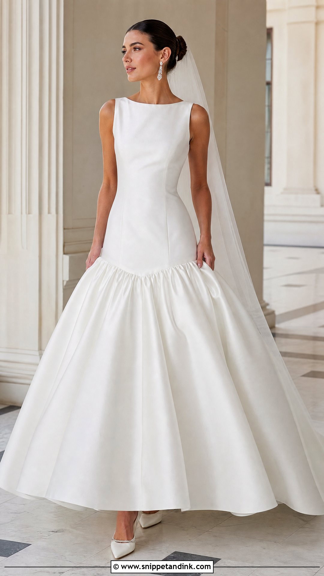 Drop Waist Wedding Dress With Full Skirt - Snippet and Ink - 25 Different Wedding Dress Styles