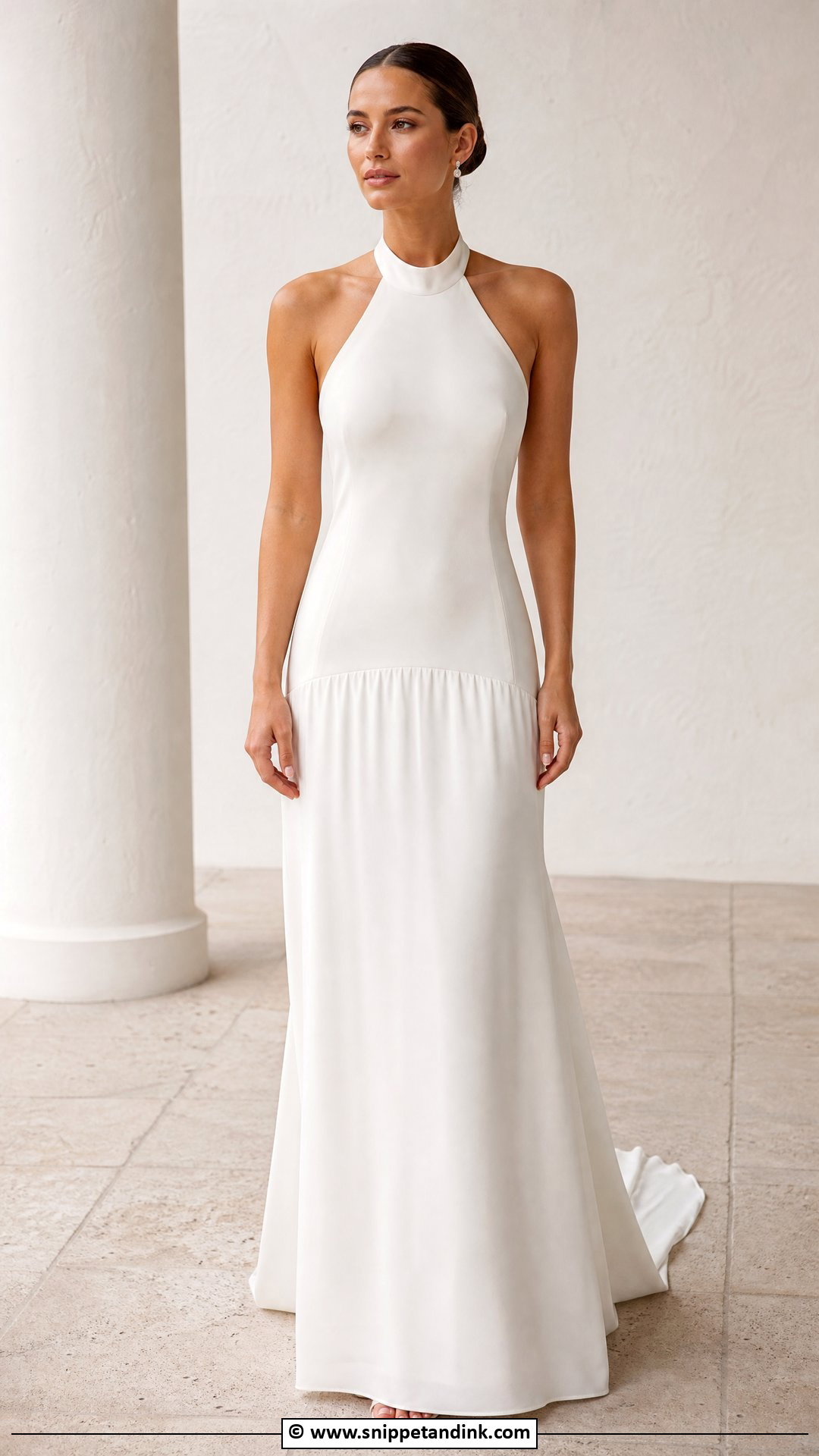 Drop Waist Wedding Dress With Halter Neck - Snippet and Ink - 35 Drop Waist Wedding Dress Ideas