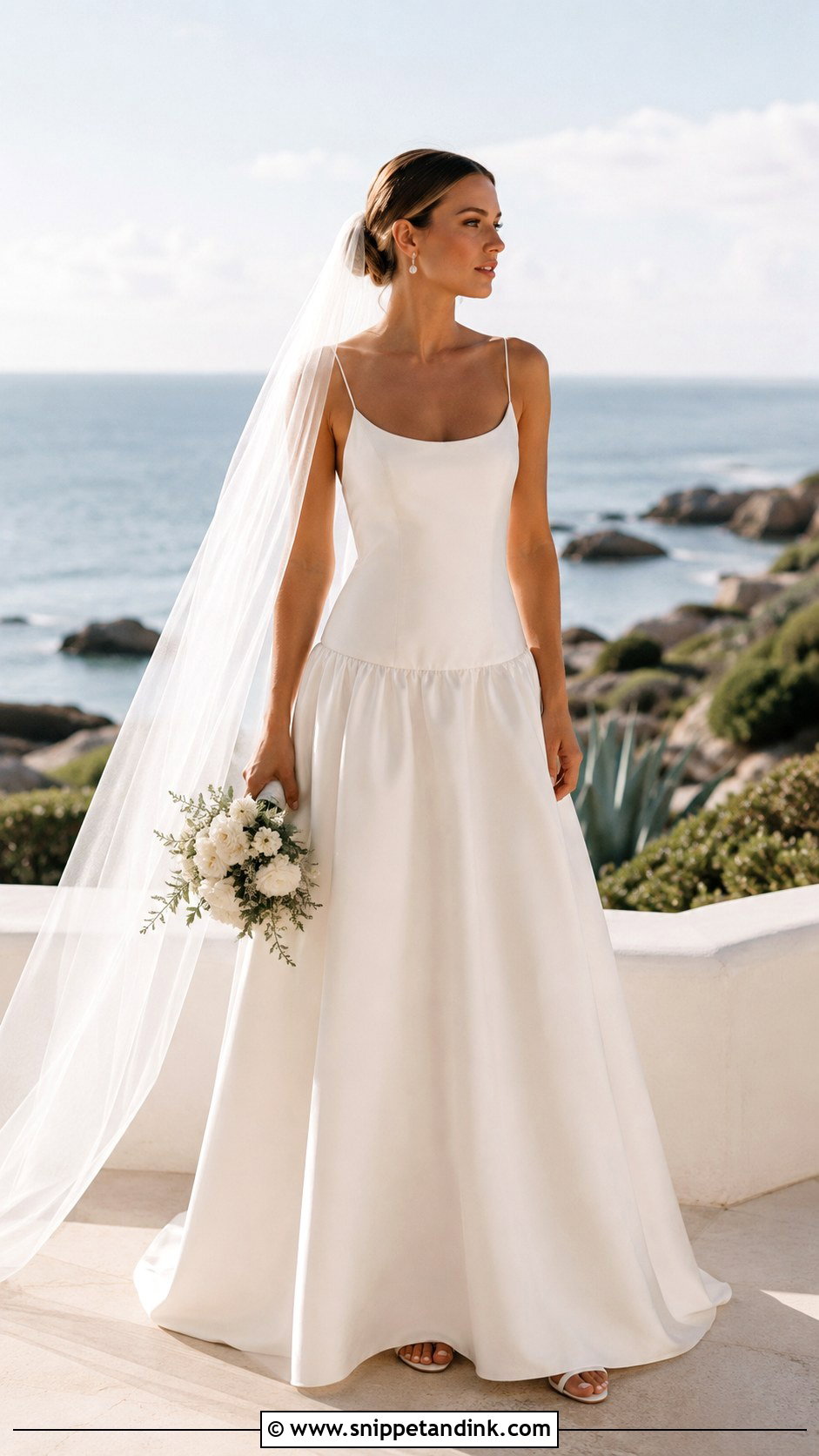 Drop Waist Wedding Dress With Spaghetti Straps - Snippet and Ink - 20 Drop Waste Wedding Dress Ideas