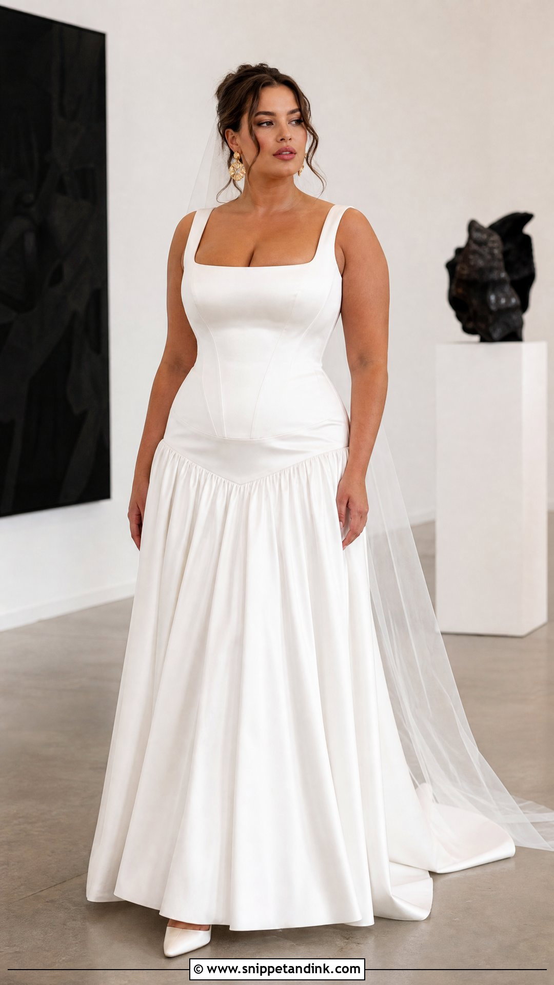 Drop Waist Wedding Dress With Square Neck - Snippet and Ink - 25 Wedding Dresses for Big Busts