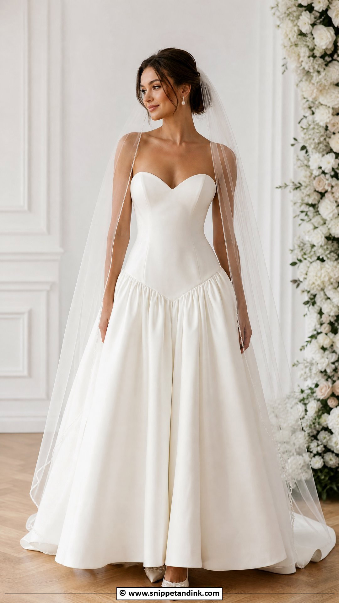 Drop Waist Wedding Dress With Sweetheart Neckline - Snippet and Ink - 35 Drop Waist Wedding Dress Ideas