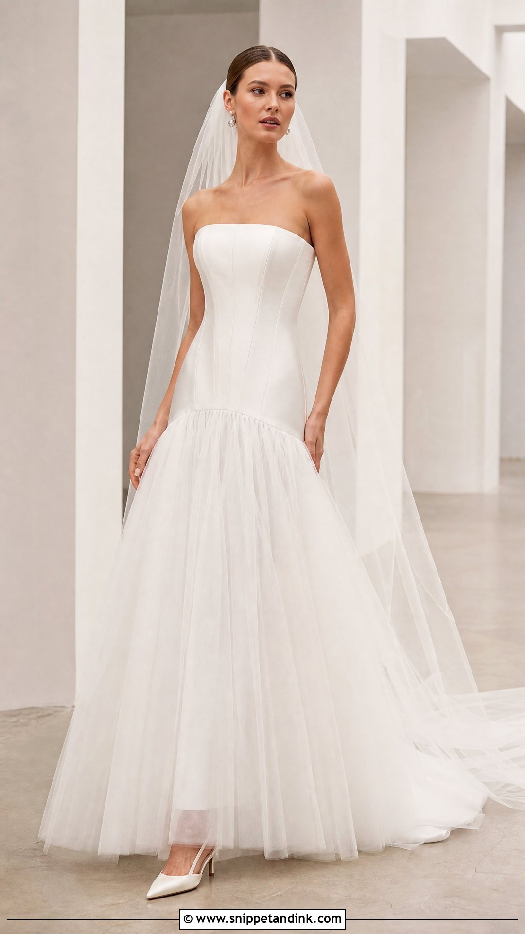 Drop Waist Wedding Dress With Tulle Skirt - Snippet and Ink - 25 Gorgeous Wedding Dress Ideas